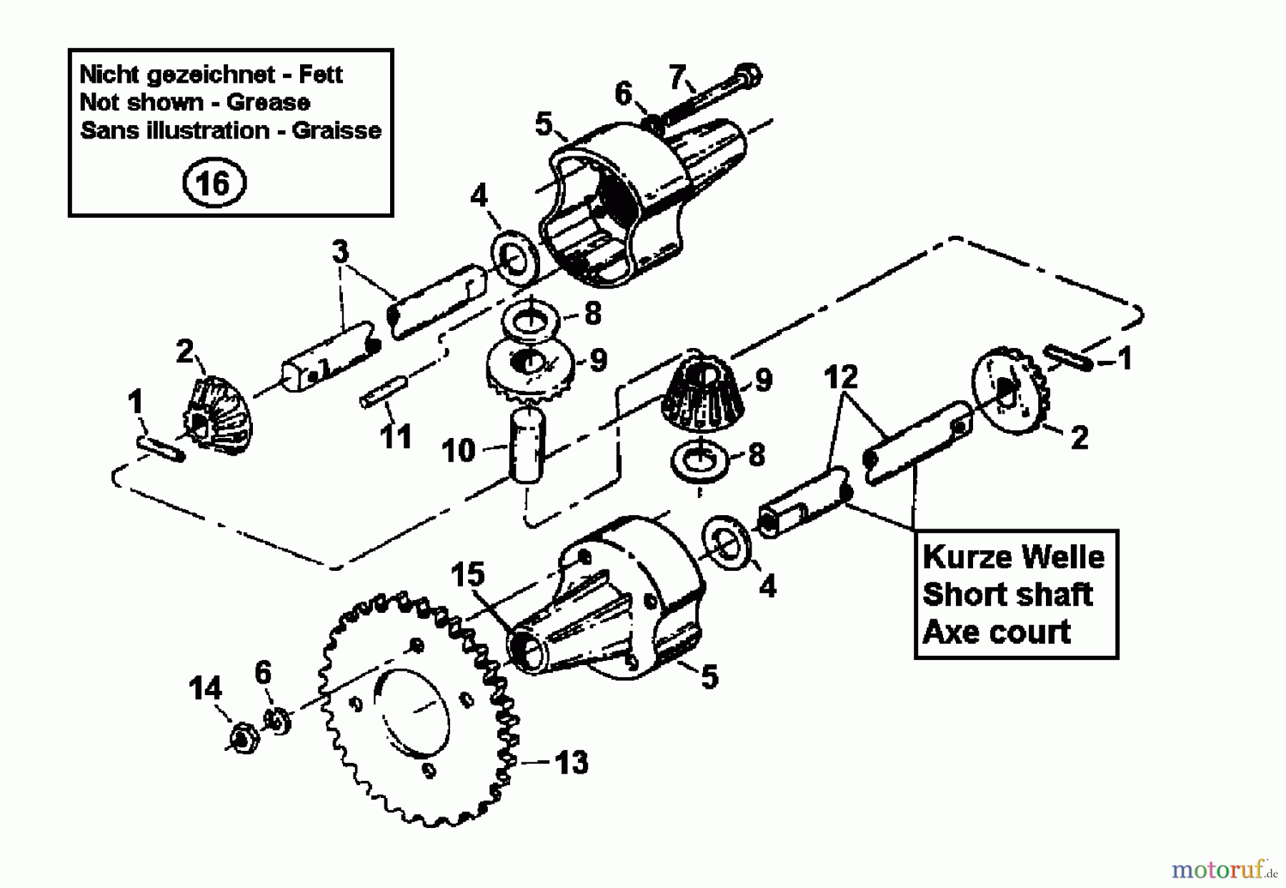  Columbia Tracteurs de pelouse RD 11/660 133C524A626  (1993) Differentiel