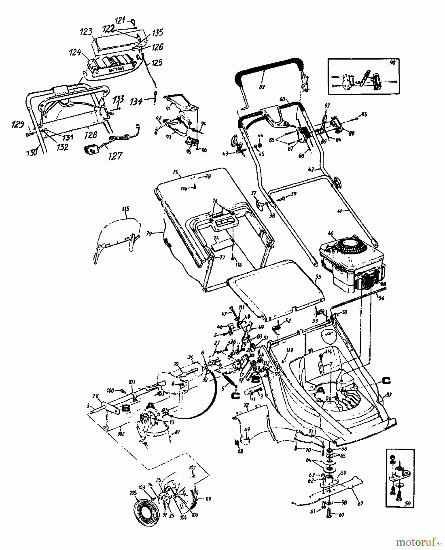  MTD Motormäher mit Antrieb Euro-Star 46 SE 121-628E  (1991) Grundgerät