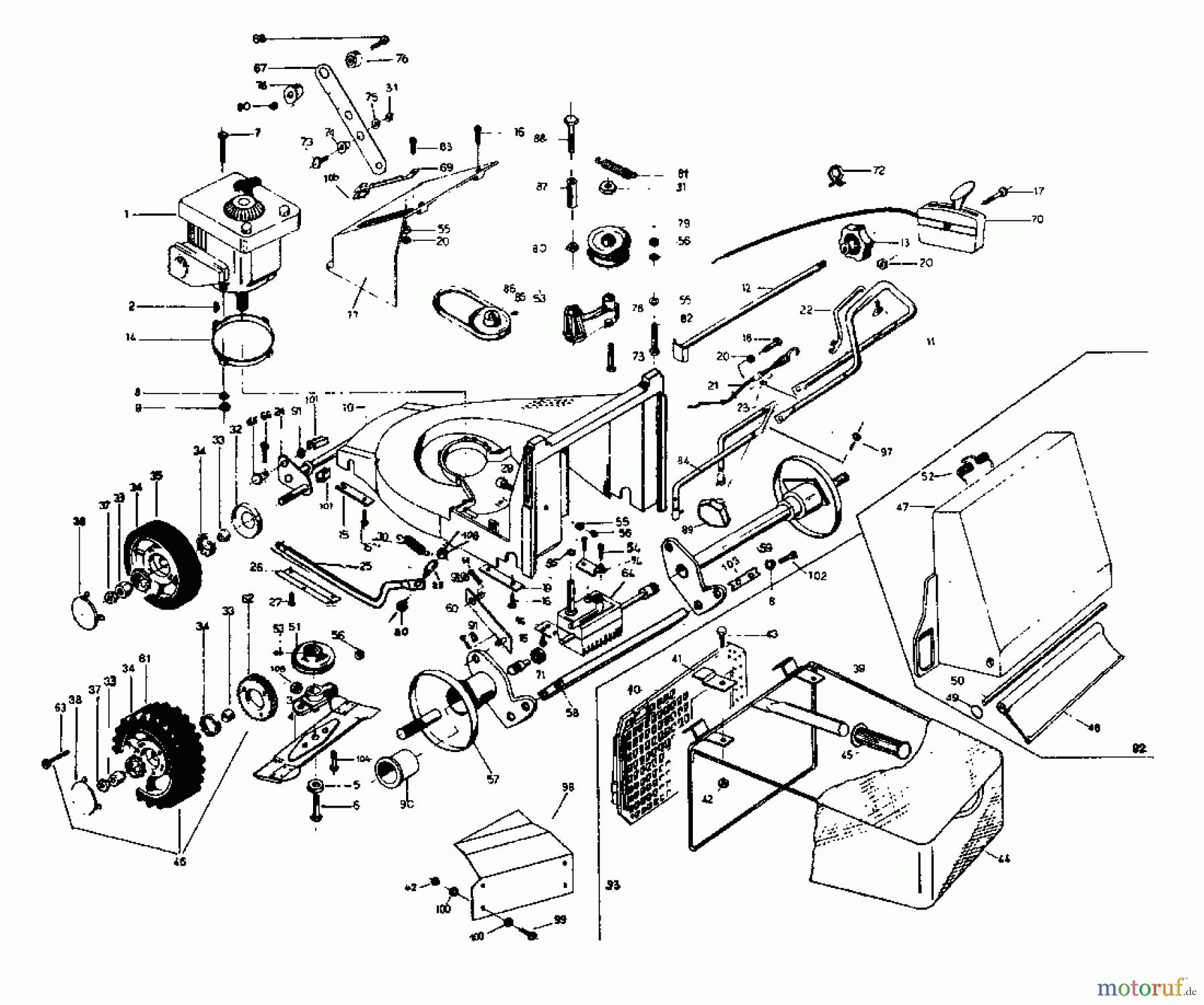  Rotaro Tondeuse thermique tractée ROTARO  48 S 181-0157  (1991) Machine de base
