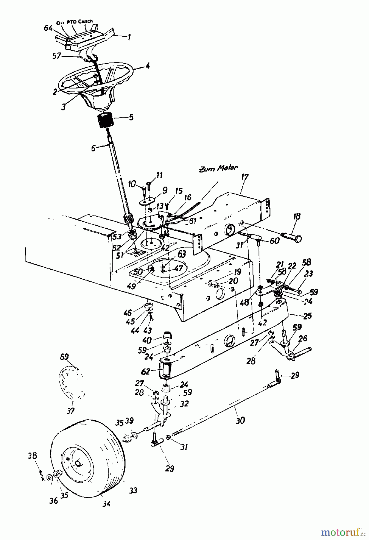  MTD Rasentraktoren IB 120 131-739G  (1991) Vorderachse