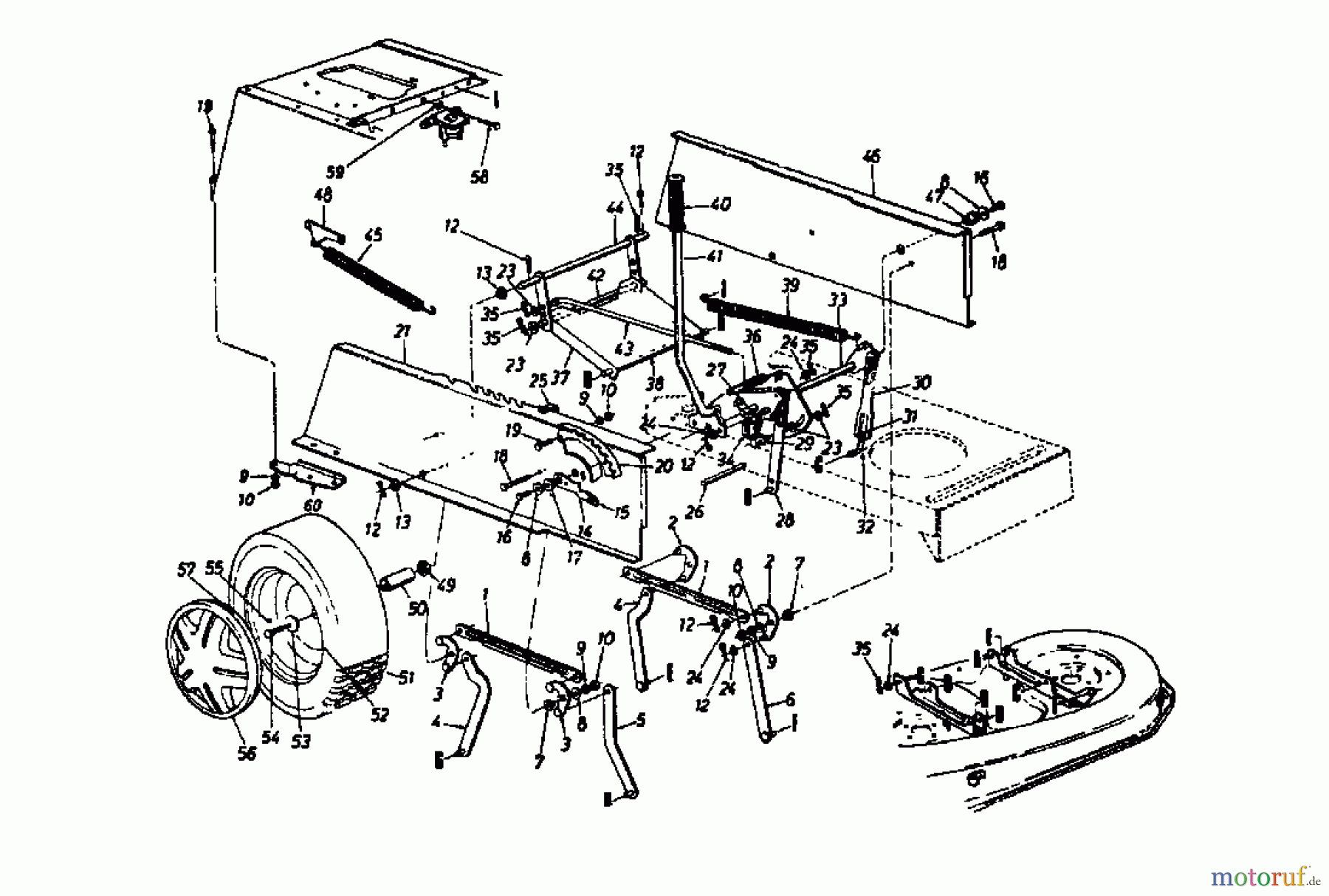  MTD Rasentraktoren IB 120 131-739G  (1991) Mähwerksaushebung