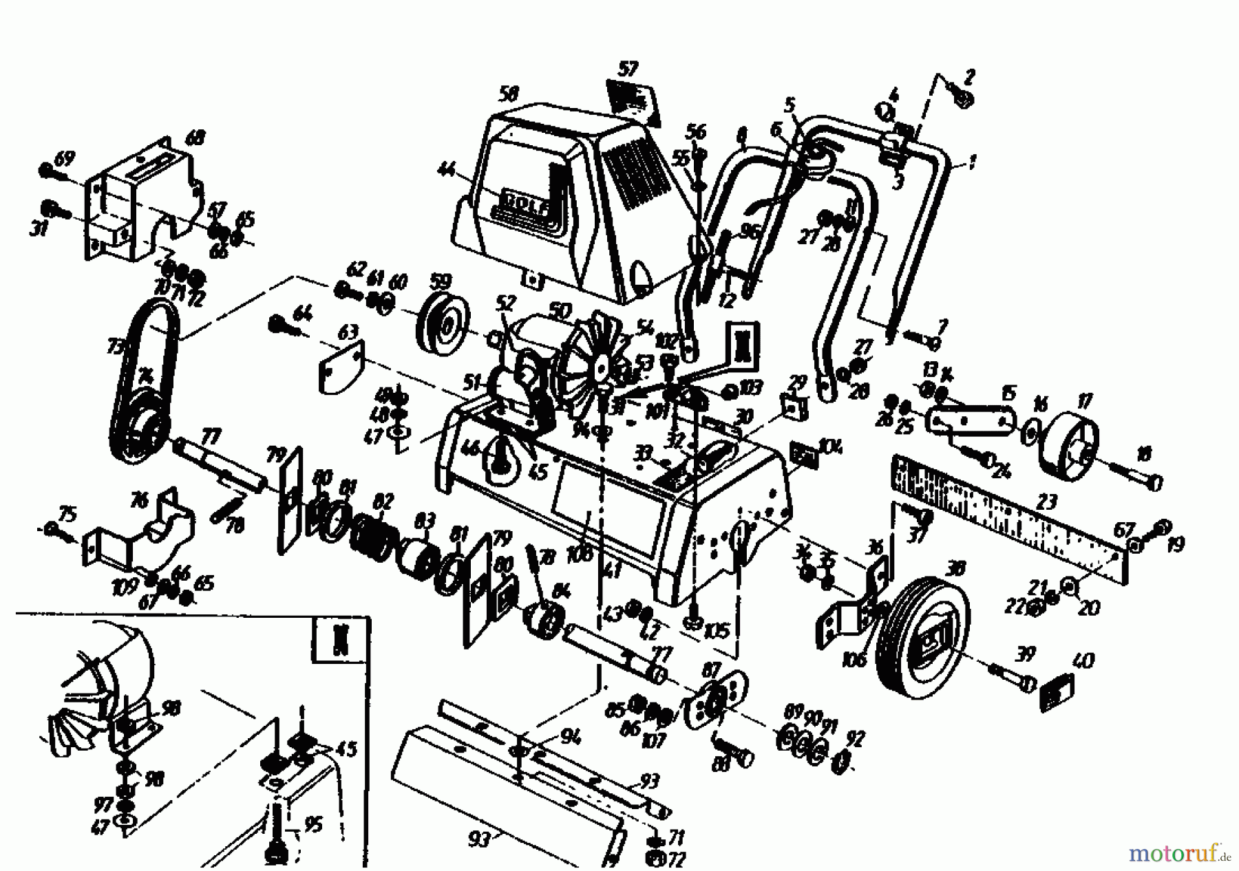  Golf Scarificateur électrique 135 VE 02645.08  (1991) Machine de base