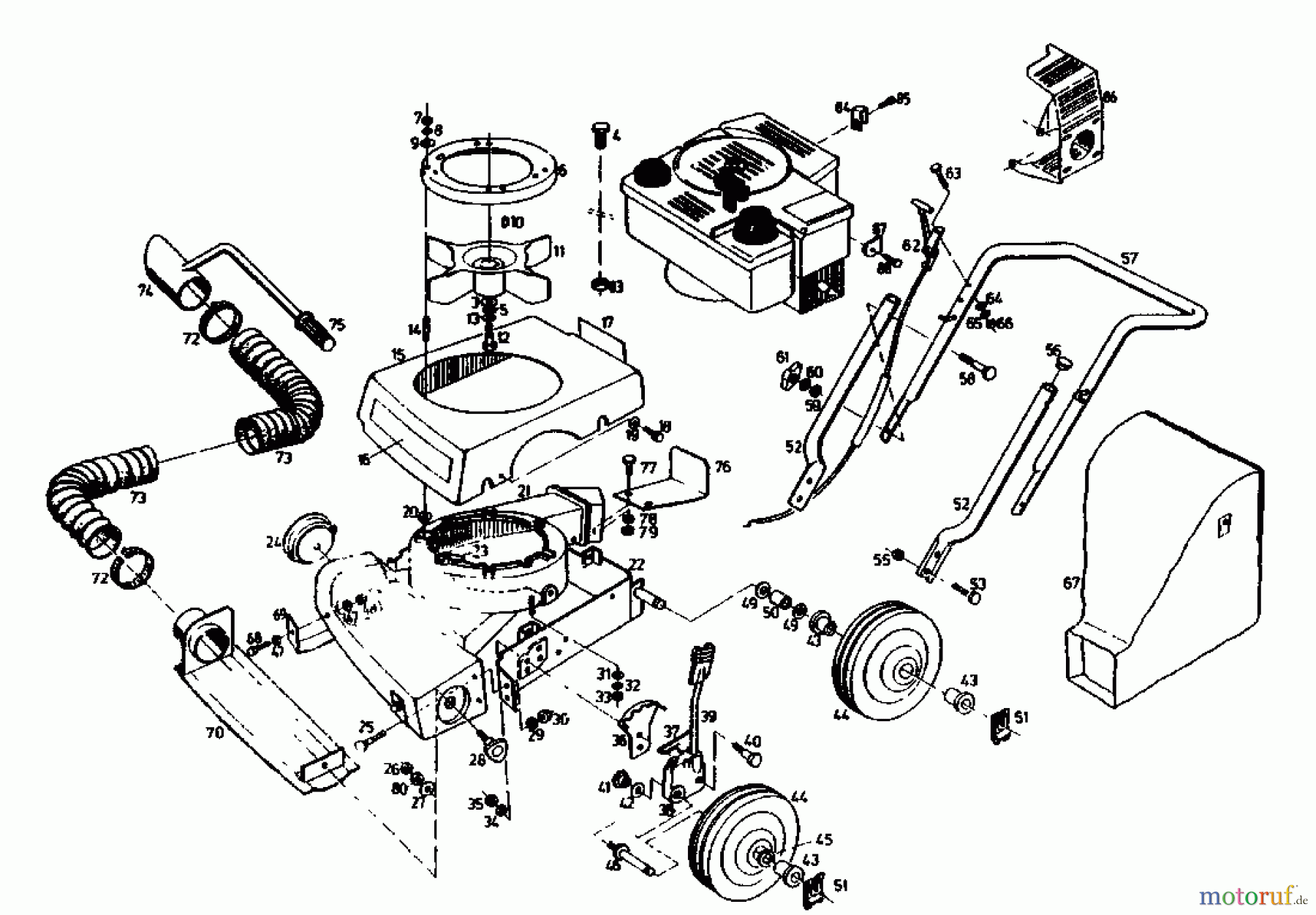  Gutbrod Souffleur de feuille, Aspirateur de feuille LB 55-45 02871.01  (1991) Machine de base