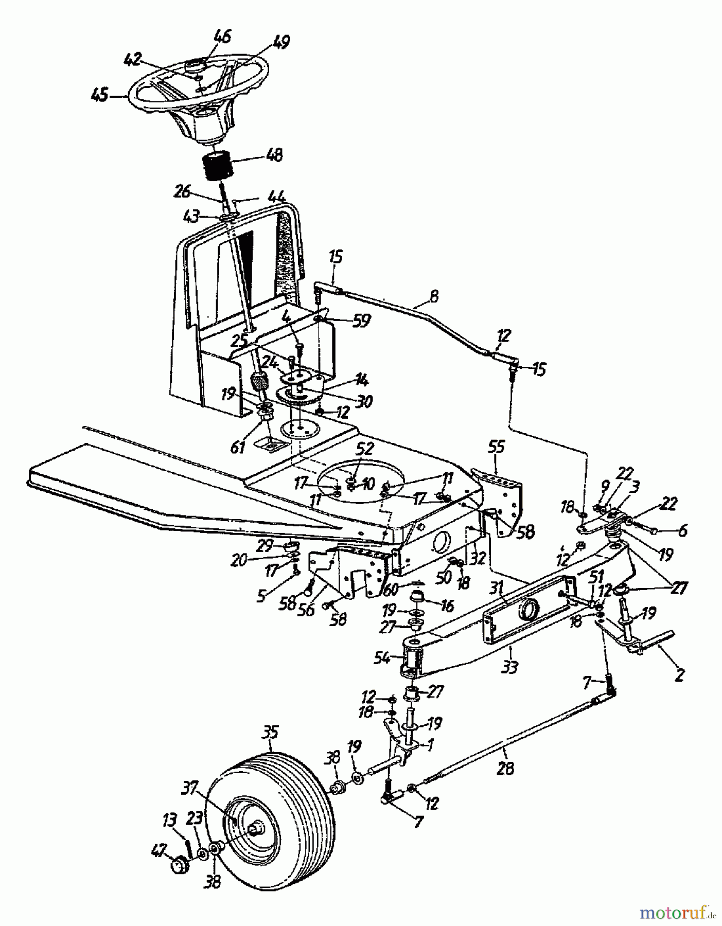  Motec Tracteurs de pelouse GT 12 LR 132-451E632  (1992) Axe avant