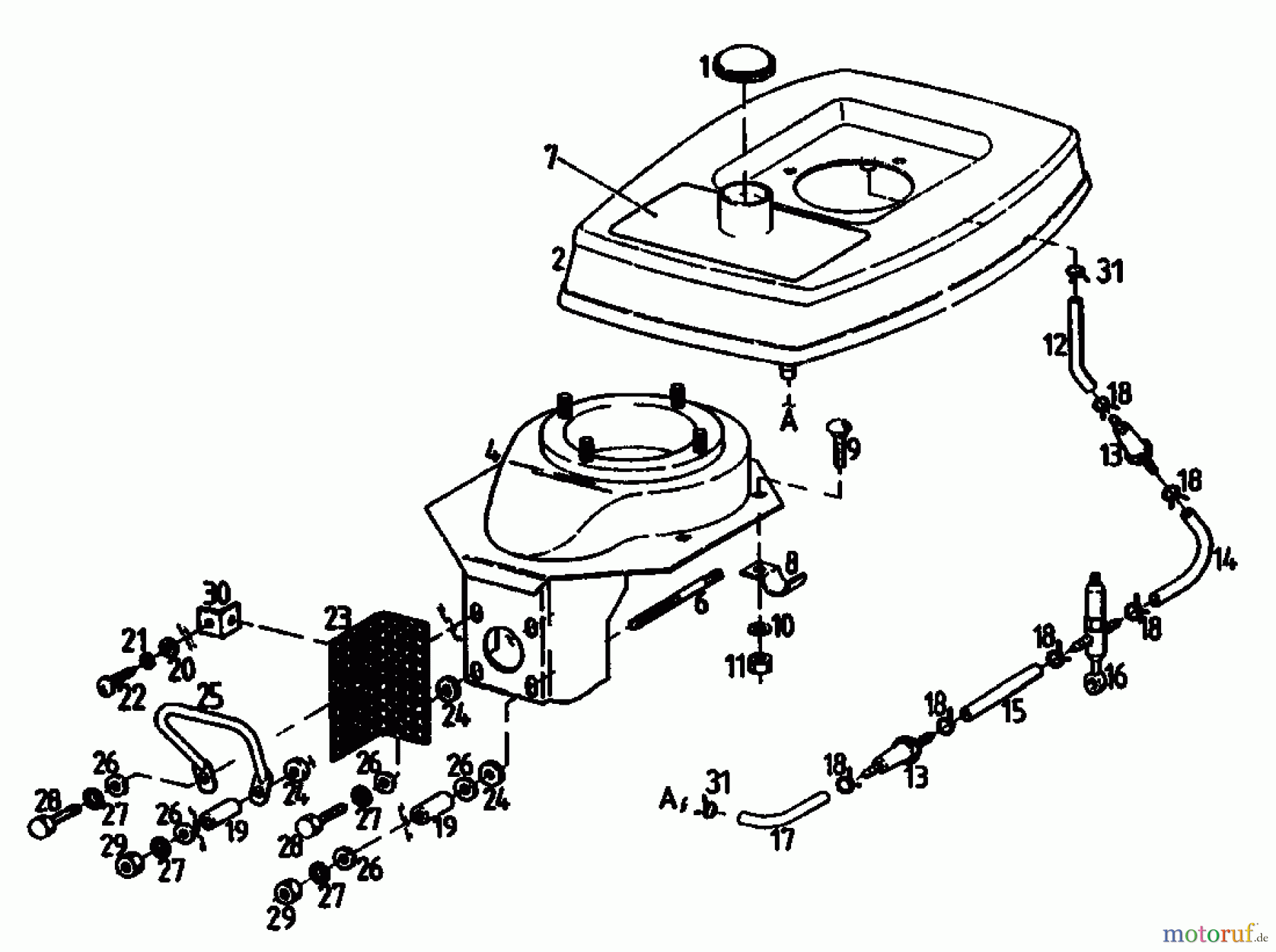  Gutbrod Cutter bar mower BM 100-2/G 07507.01  (1992) Fuel tank