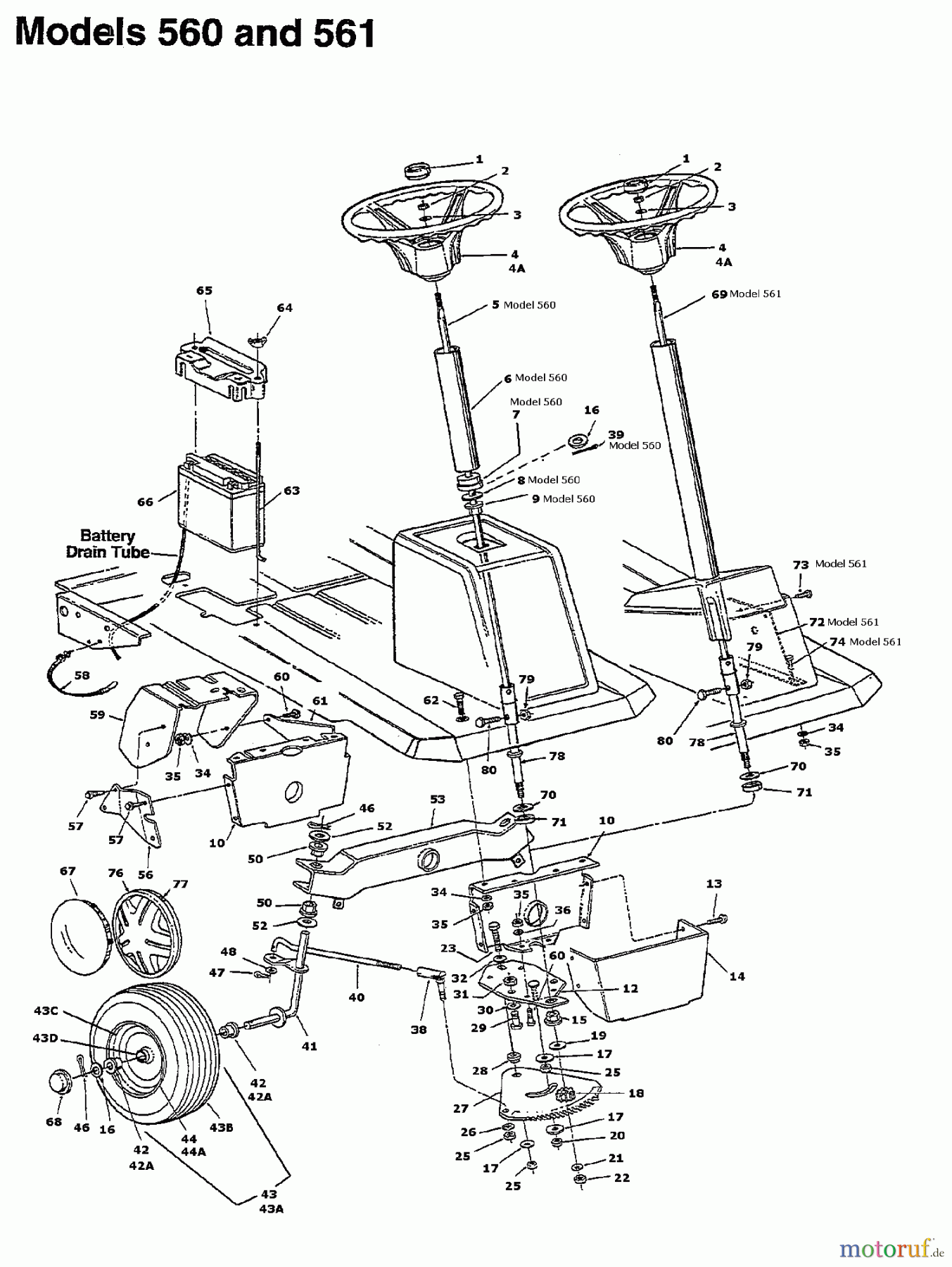  Motec Tracteurs de pelouse ST 10 E 135C561C632  (1995) Axe avant