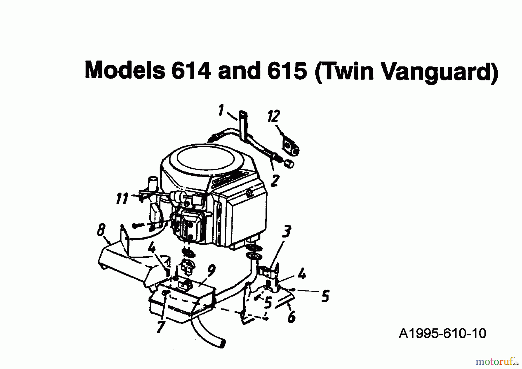  MTD Lawn tractors 16/107 135T615G678  (1995) Engine accessories
