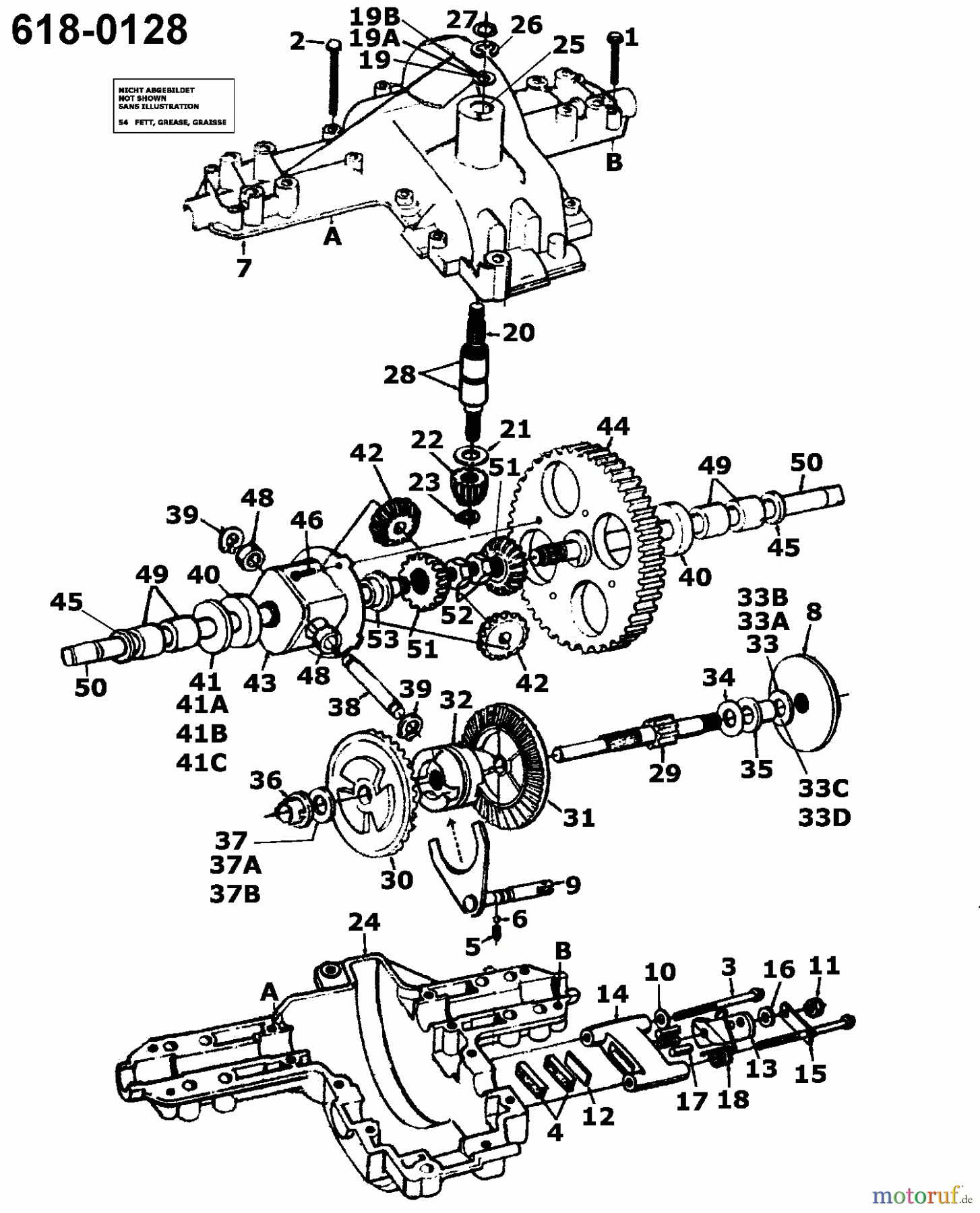  MTD Rasentraktoren 125/40 134-765N678  (1994) Getriebe
