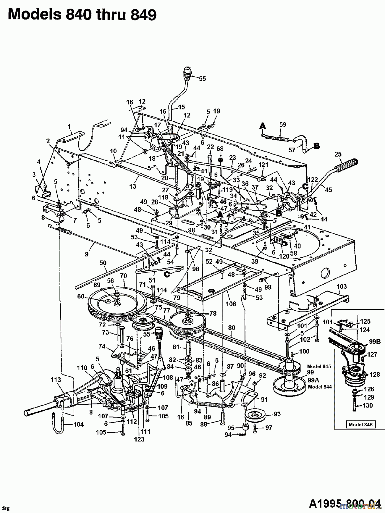  Raiffeisen Tracteurs de jardin RMS 18-117 145U844H628  (1995) Entraînement de roulement