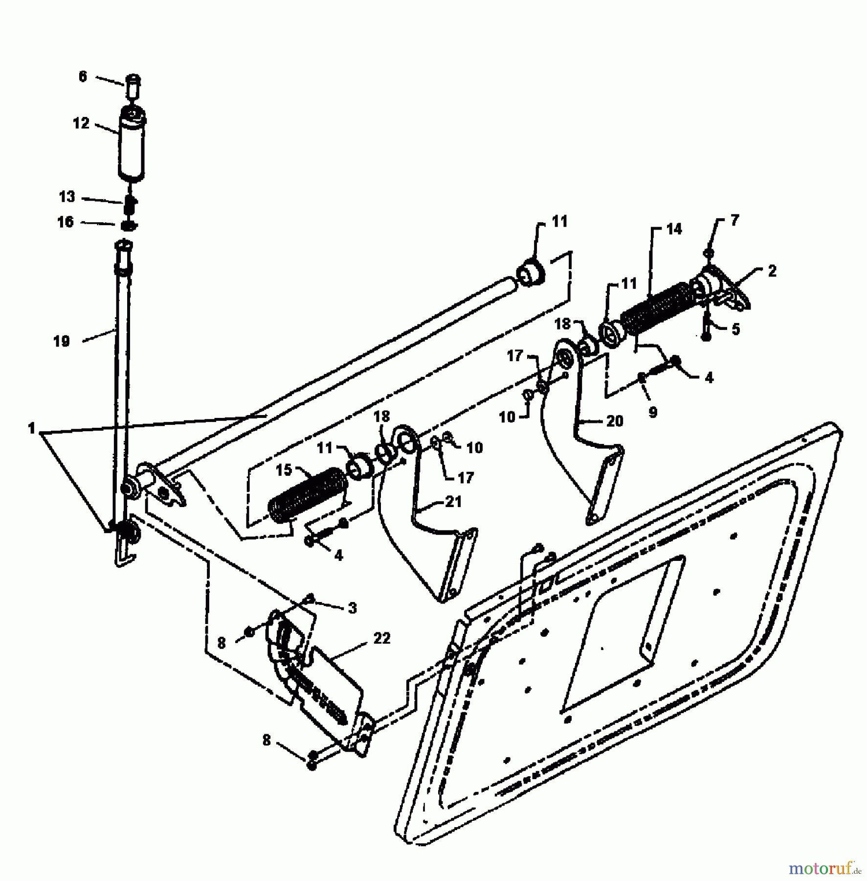  Brill Tracteurs de pelouse 13/102 136T767N629  (1996) Mecanisme dispositif du bac