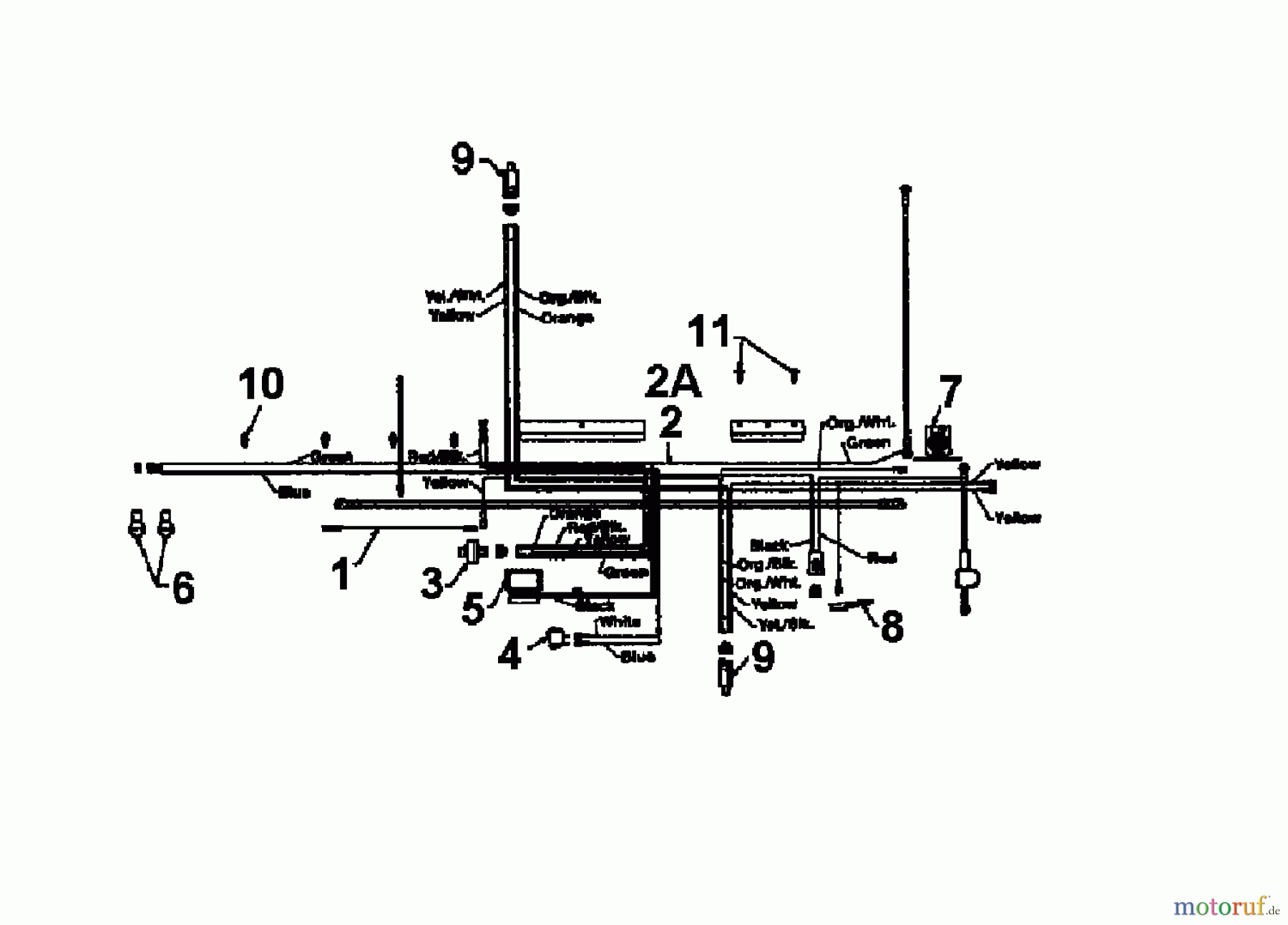  Mastercut Tracteurs de pelouse 145/107 13AN661G659  (1997) Plan électrique cylindre simple