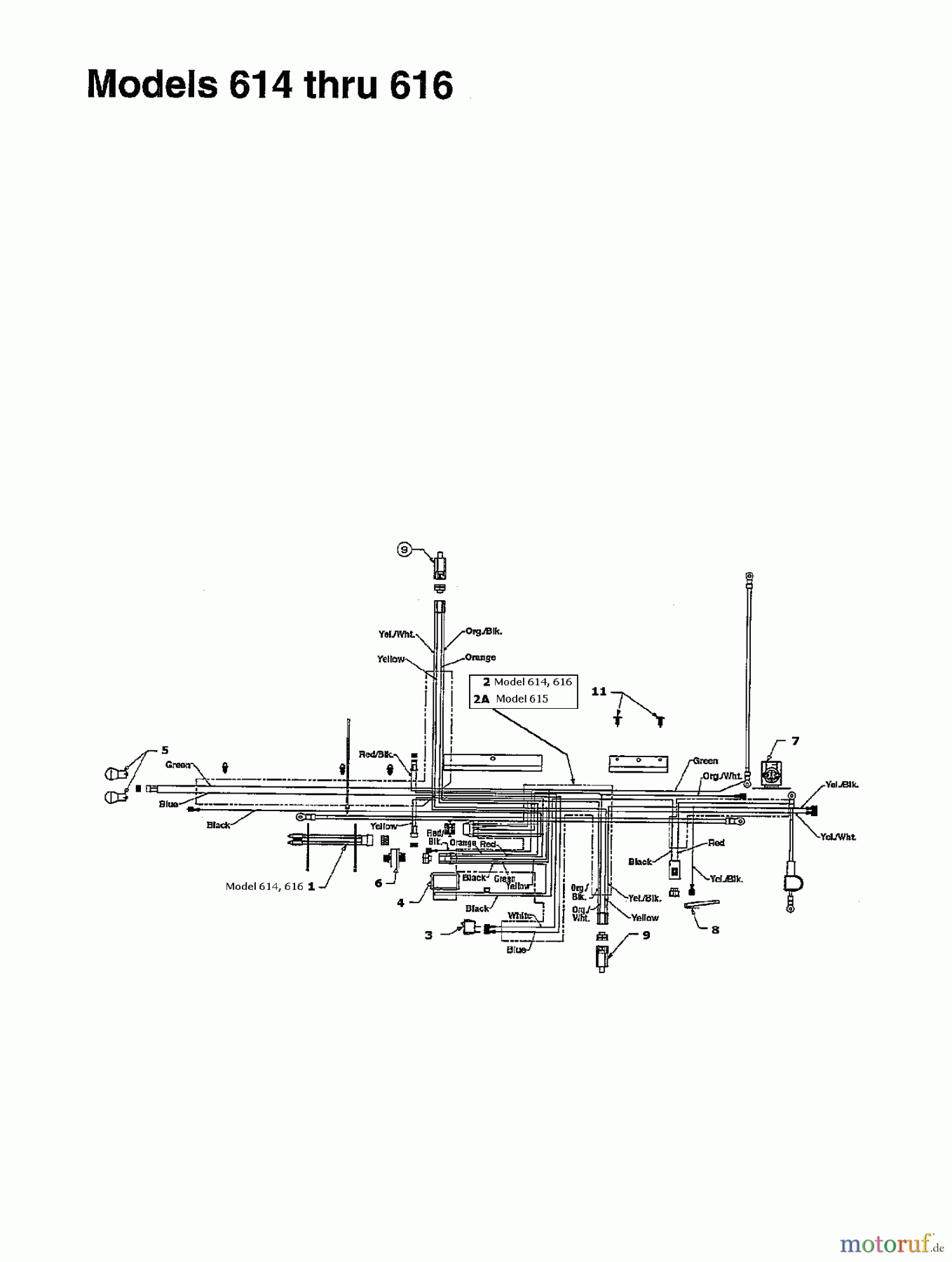  MTD Lawn tractors F 145 136M615G678  (1996) Wiring diagram Vanguard