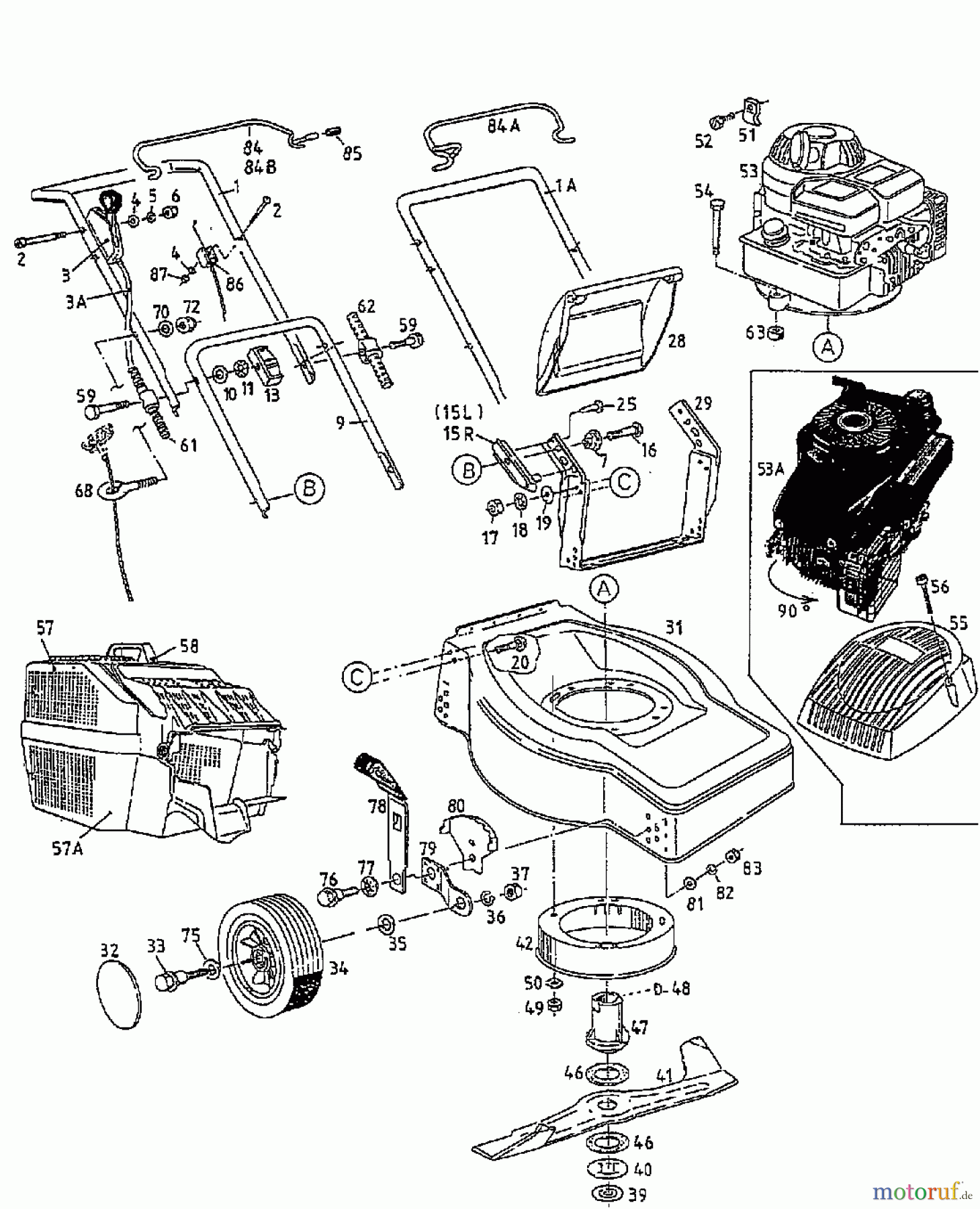  MTD Petrol mower GE 45 S 04067.05  (1997) Basic machine