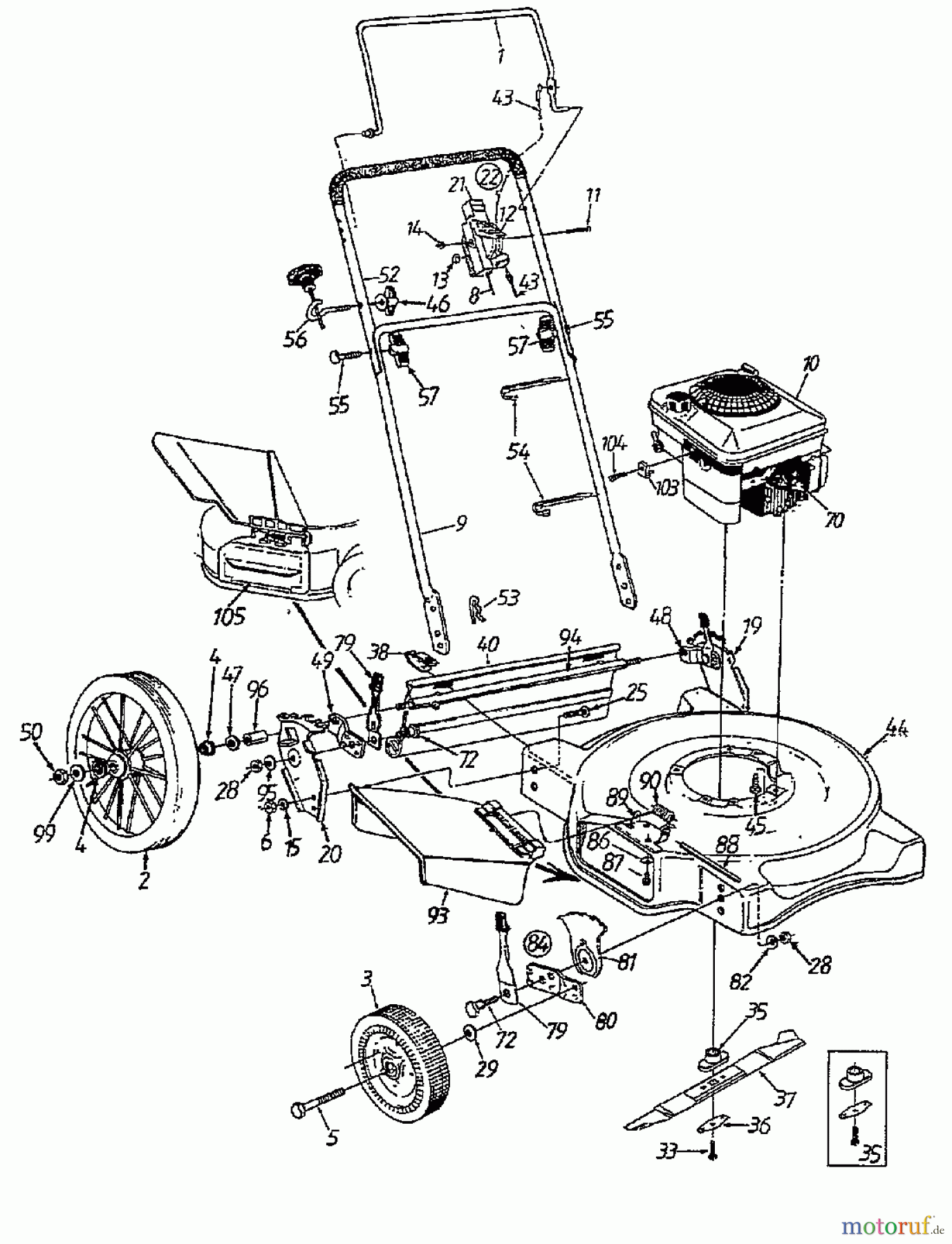  MTD Petrol mower 508 11A-508-678  (1997) Basic machine