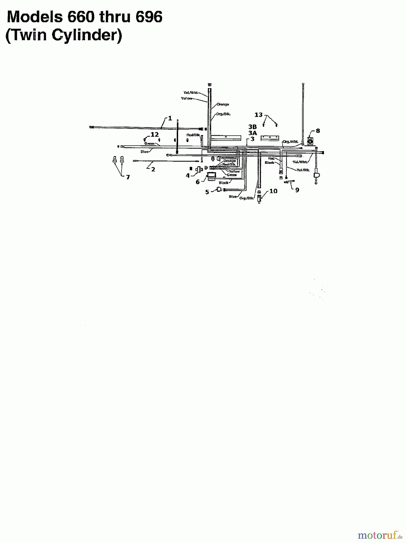 Raiffeisen Tracteurs de pelouse RMS 16-107 135T694G628  (1995) Plan électrique 2 cylindre