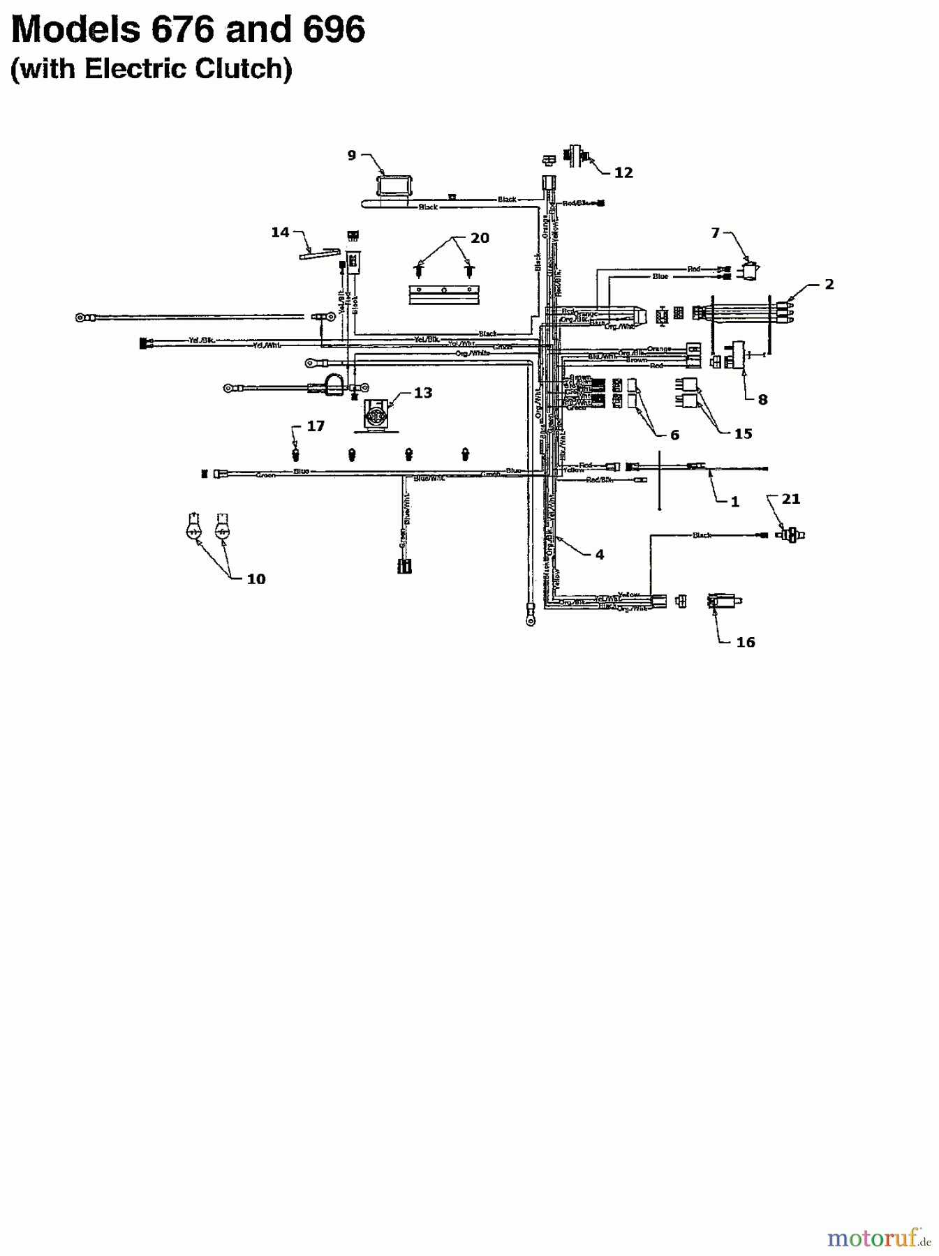  Raiffeisen Tracteurs de pelouse RMS 16-107 135T694G628  (1995) Plan électrique