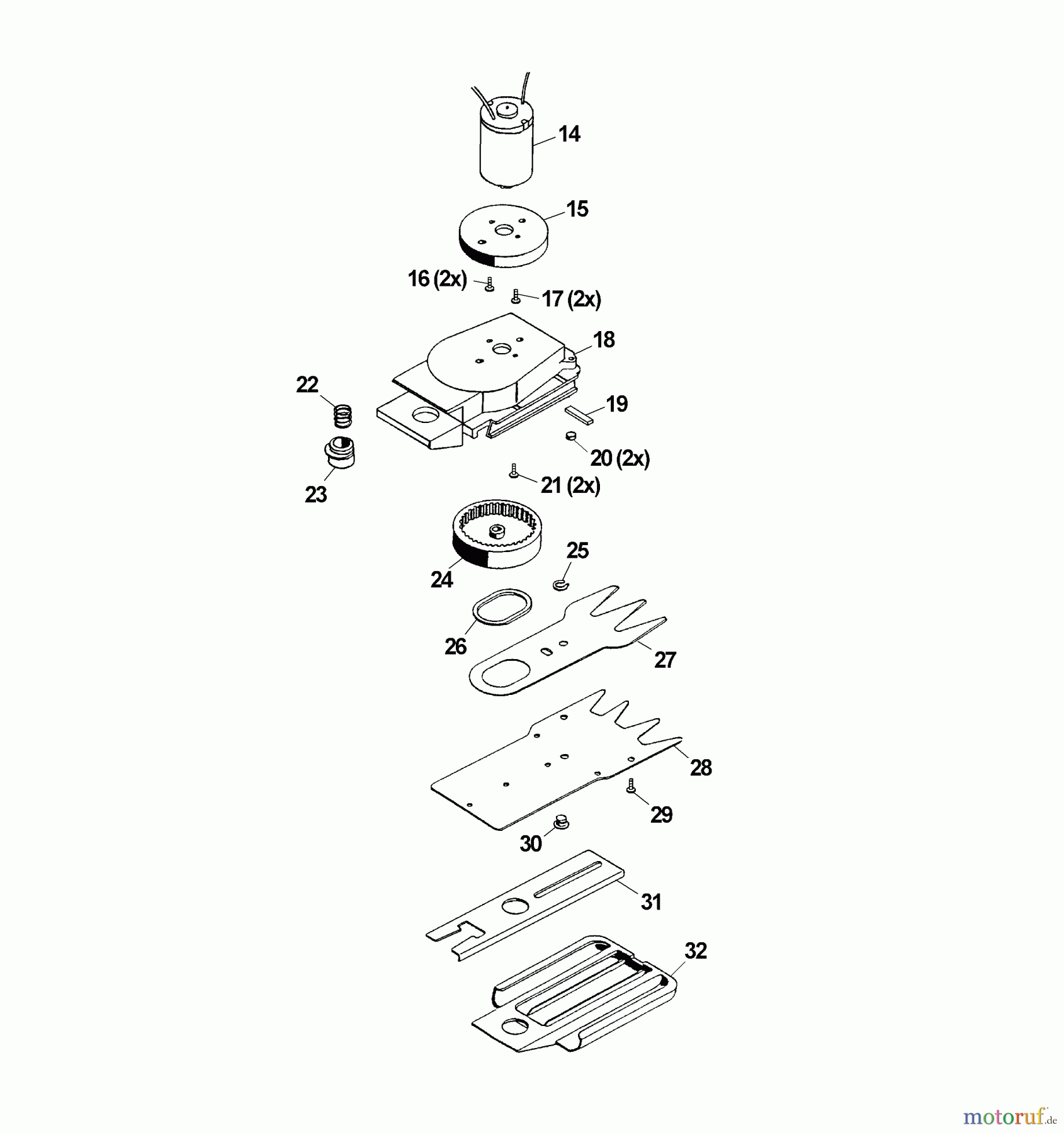  Wolf-Garten Cisseaux accus Accu 40 Standard 7098005 Série A, B  (2003) Lame, Moyeu de lame, Moteur