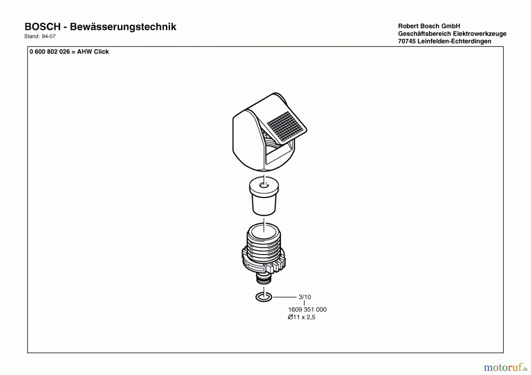 Bosch Wassertechnik Schlauchkupplung AHW CLICK Seite 1