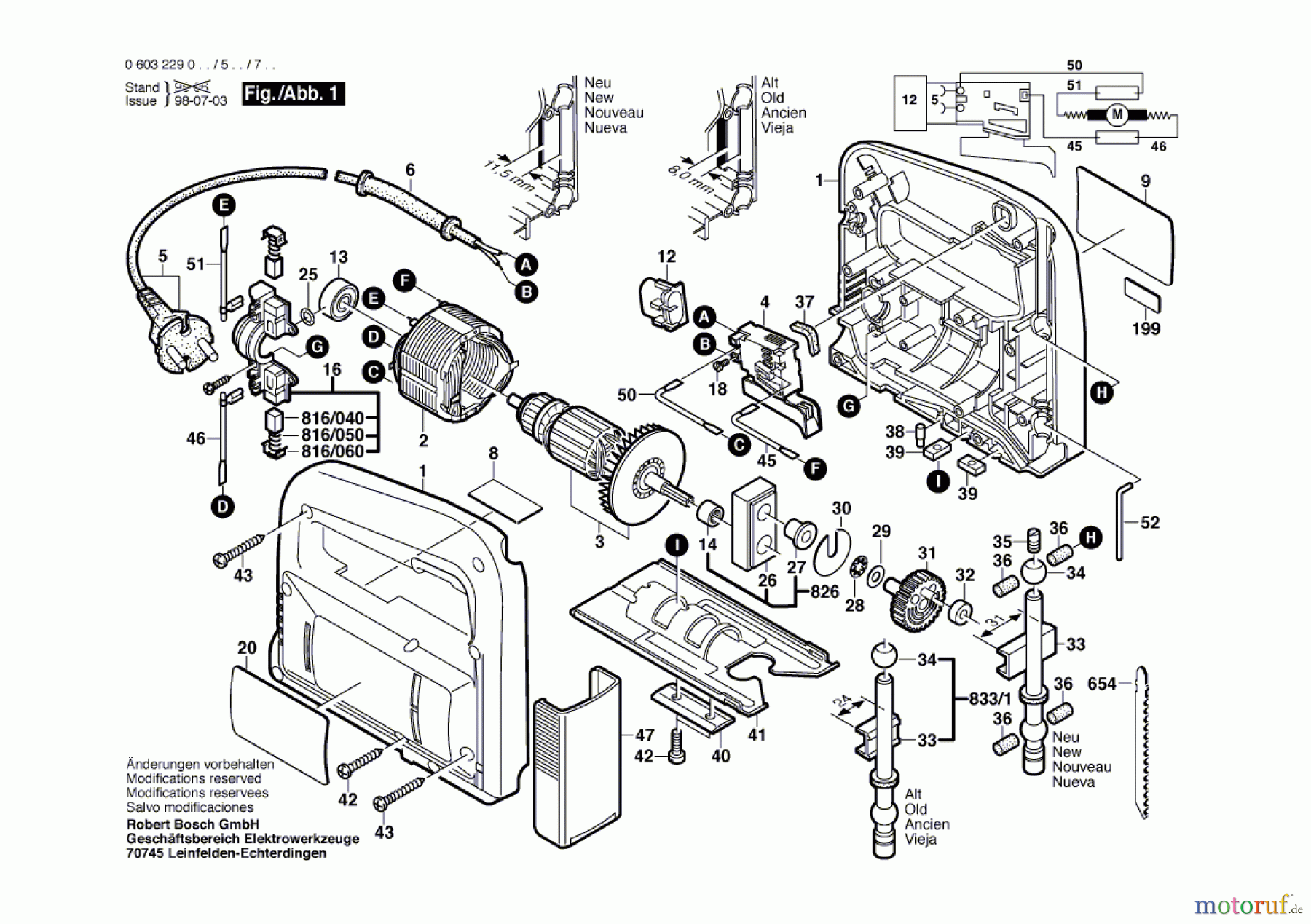  Bosch Werkzeug Stichsäge PST 52 A Seite 1