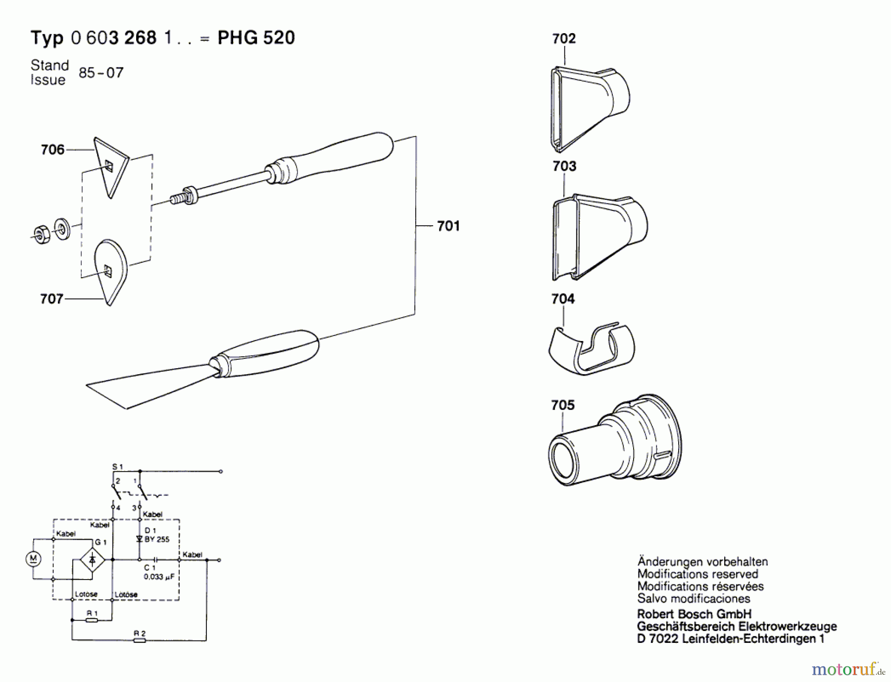  Bosch Werkzeug Heissluftgebläse PHG 520 Seite 2