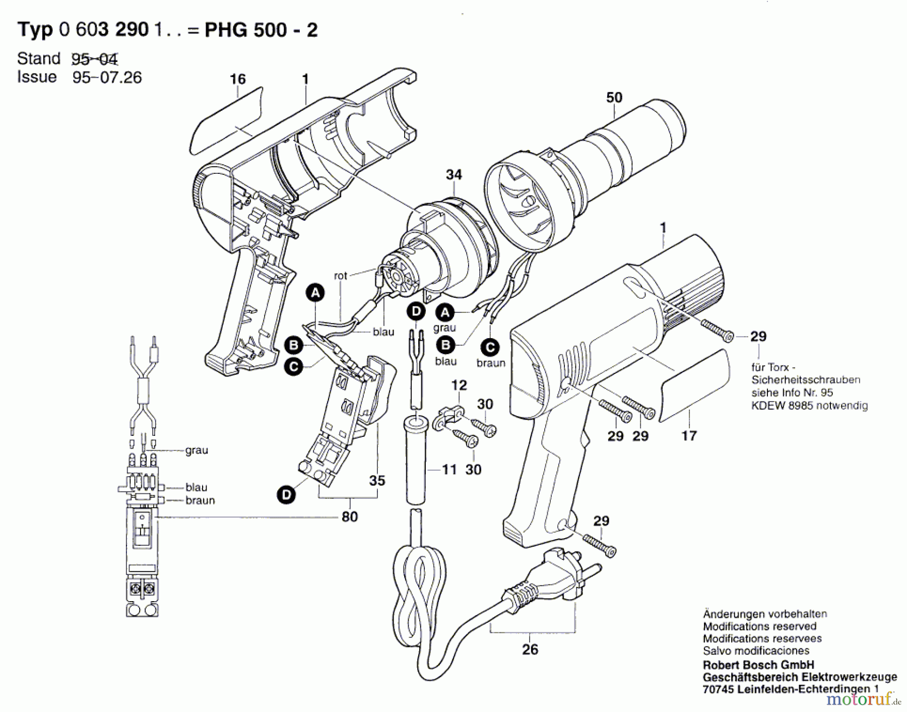  Bosch Werkzeug Heissluftgebläse PHG 500-2 Seite 1