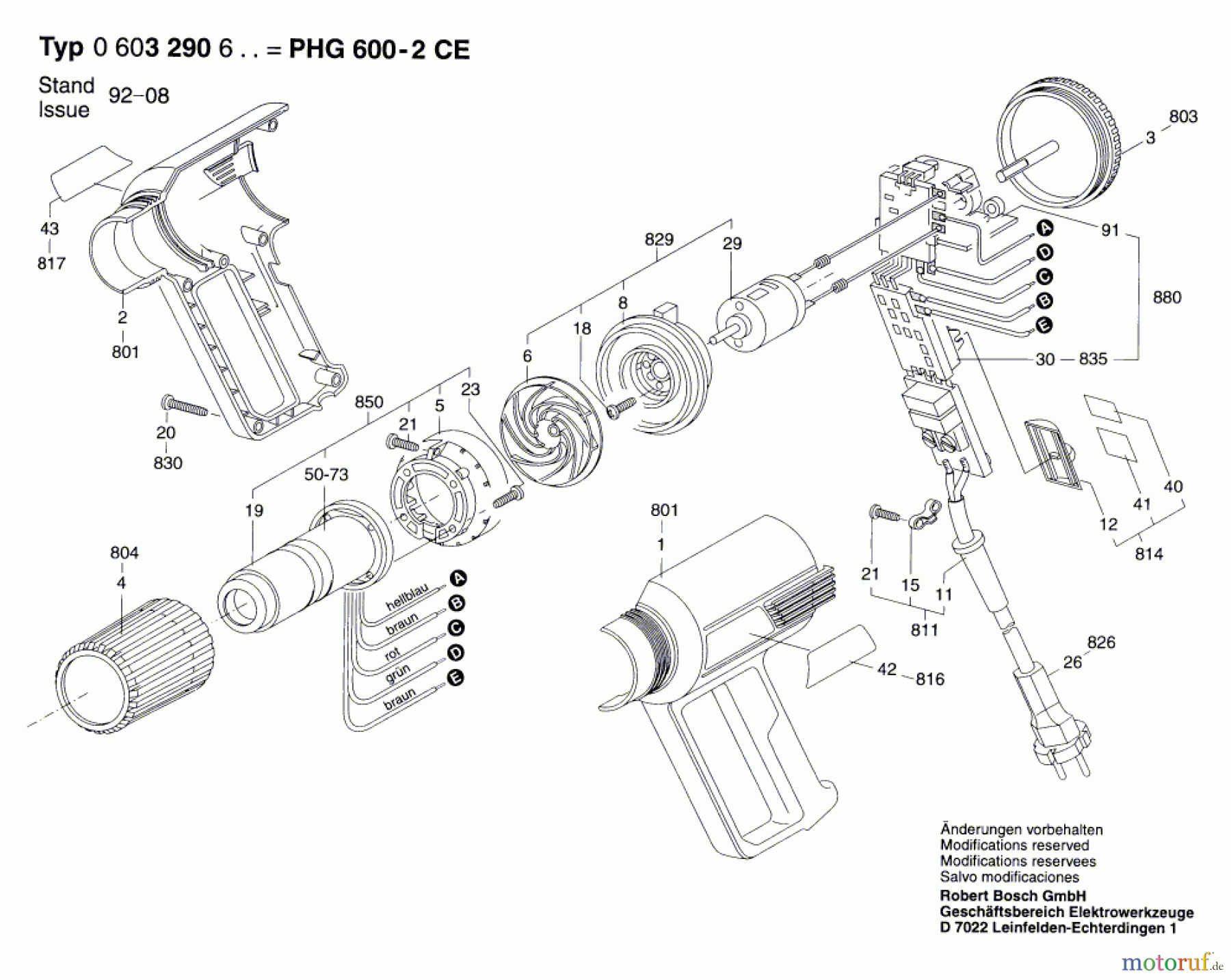  Bosch Werkzeug Heissluftgebläse PHG 600-2 CE Seite 1
