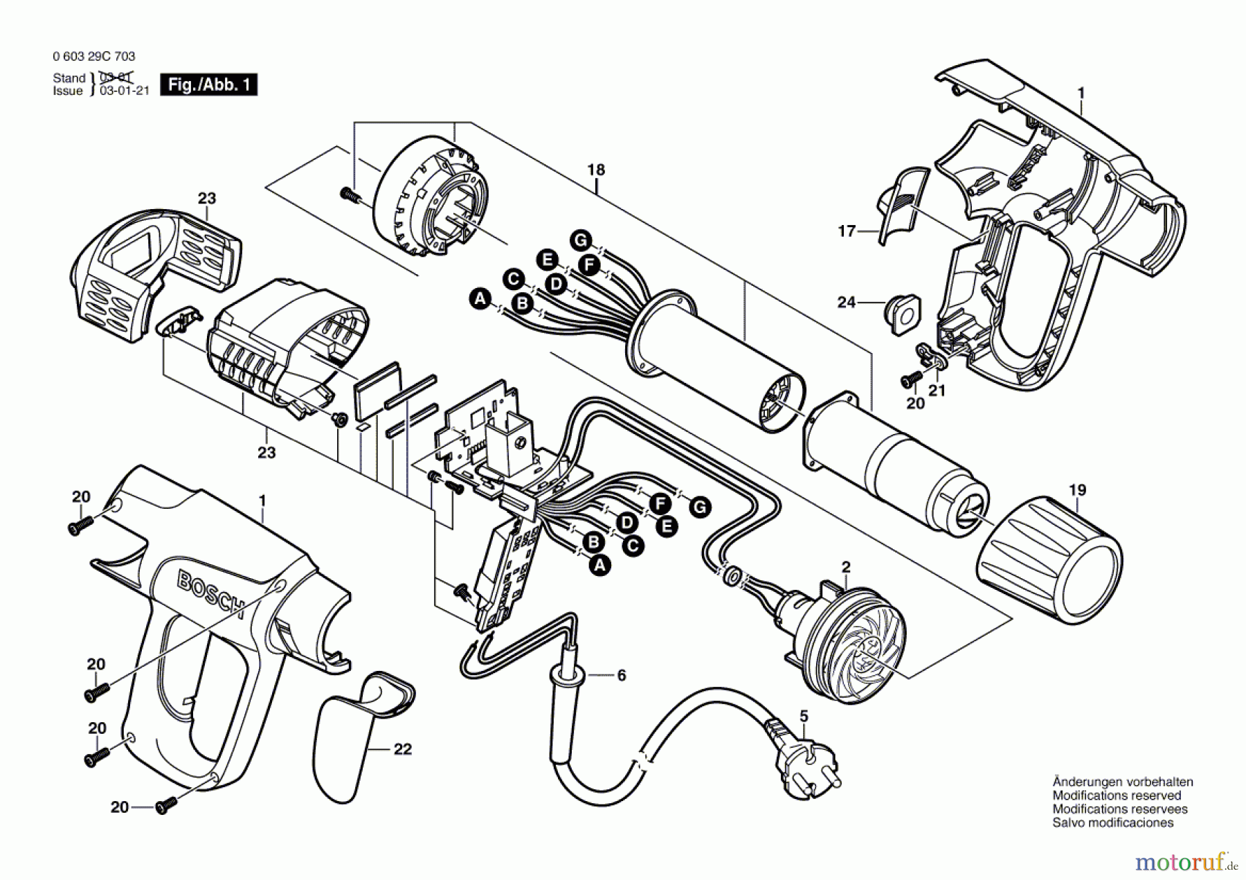  Bosch Werkzeug Heissluftgebläse PHG 630 DCE Seite 1