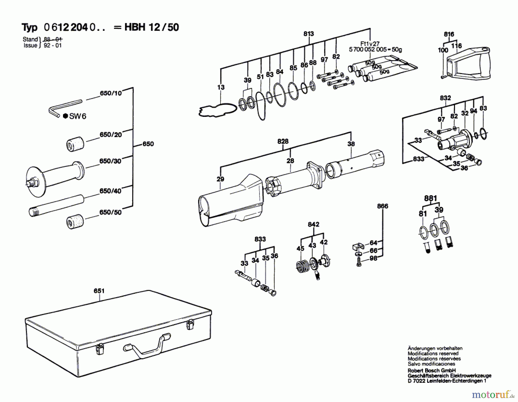  Bosch Werkzeug Hf-Bohrhammer HBH 12/50 Seite 2