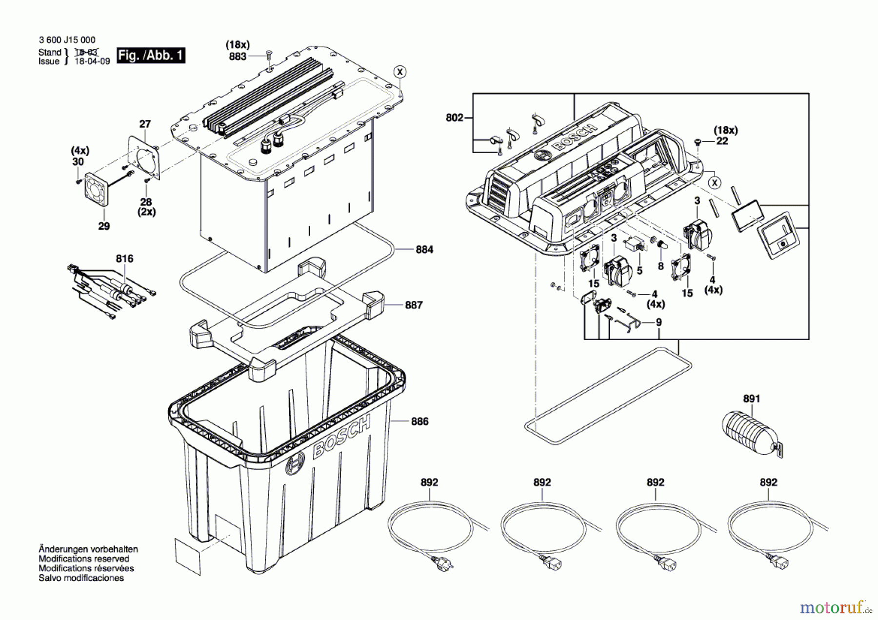  Bosch Werkzeug Leistungsteil GEN 230V-1500 Seite 1