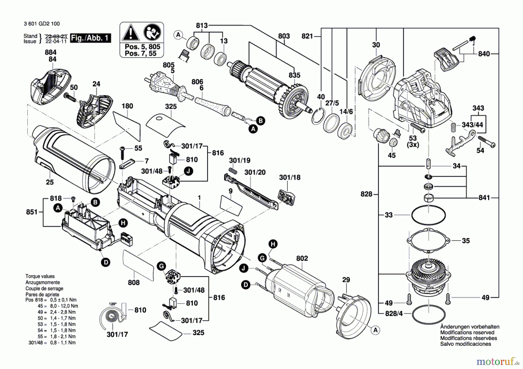  Bosch Werkzeug Winkelschleifer GWX 14-125 S Seite 1