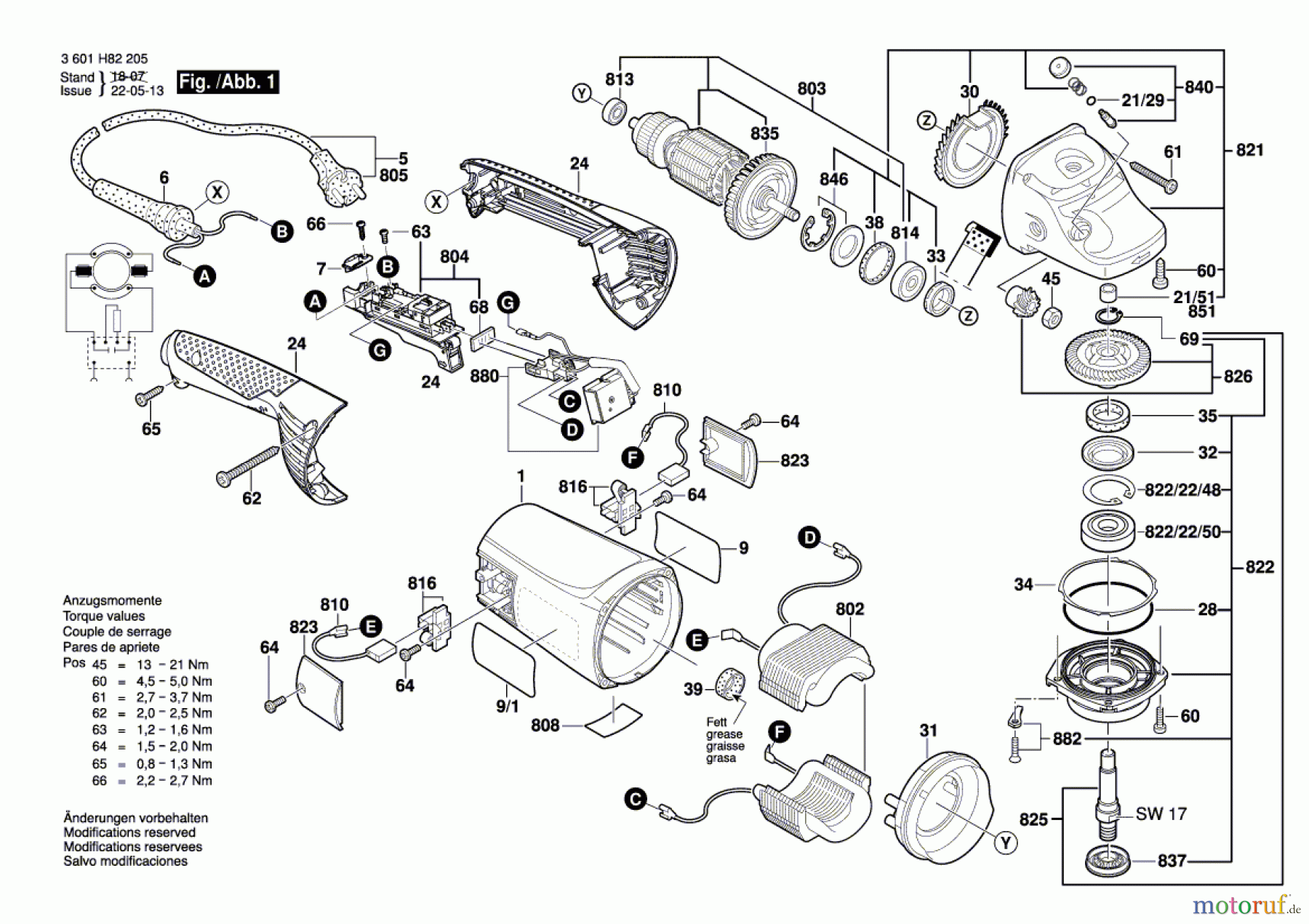  Bosch Werkzeug Winkelschleifer GWS 22-230 JH Seite 1