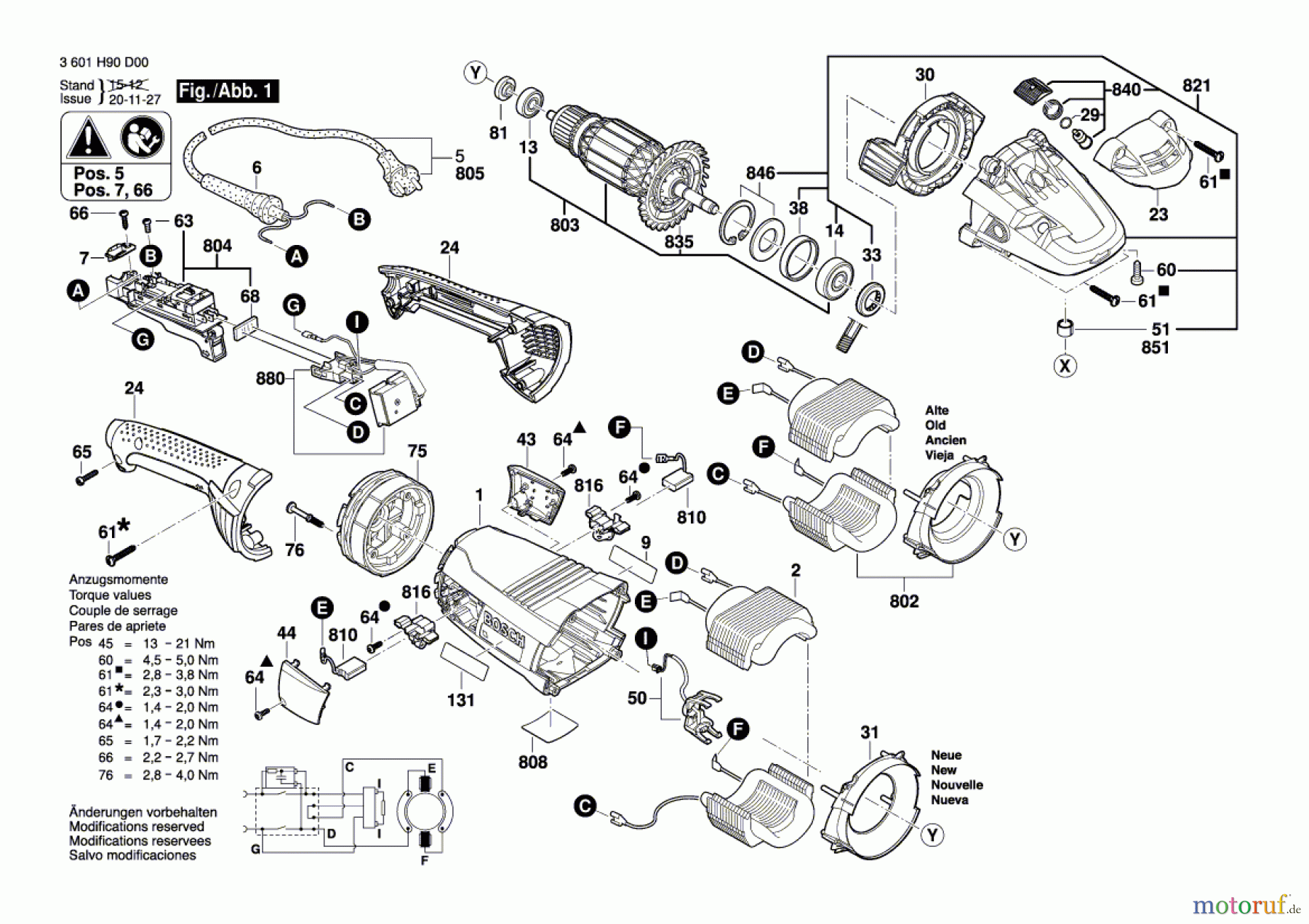  Bosch Werkzeug Winkelschleifer GWS 22-230 LVI Seite 1