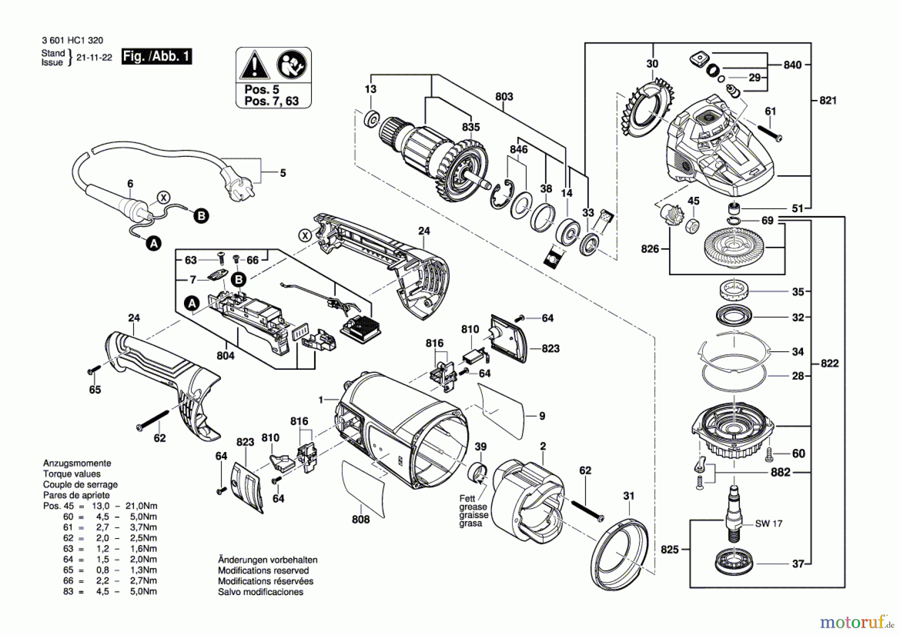  Bosch Werkzeug Winkelschleifer GWS 22-230 J Seite 1