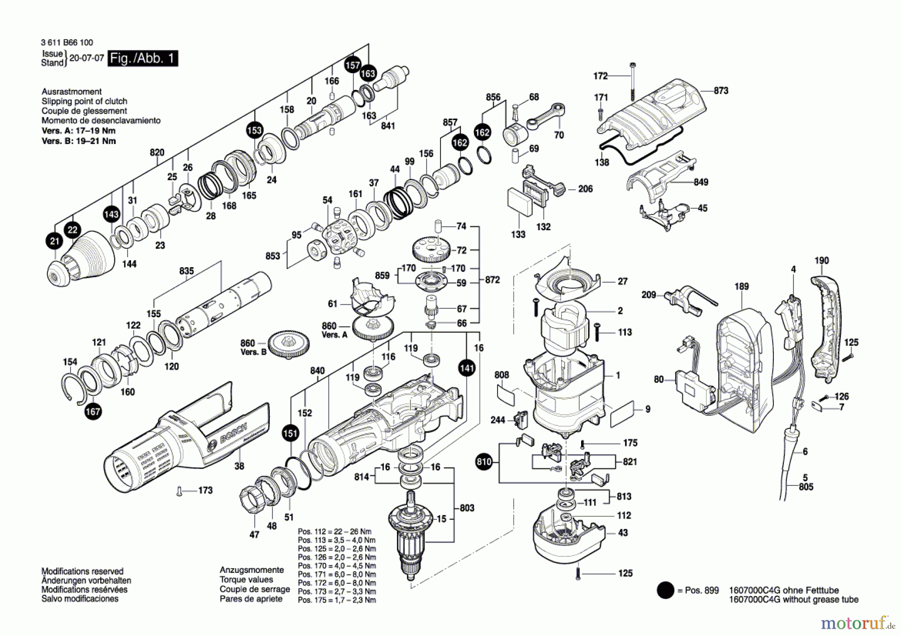  Bosch Werkzeug Bohrhammer GBH 12-52 D Seite 1