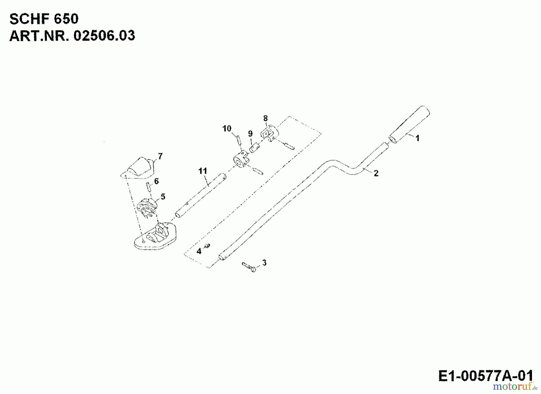 MTD Accèssoires Accèssoires motoculteur Fraise à neige SCHF 650 pour 550-750 02506.03 (1995) Tige cheminee