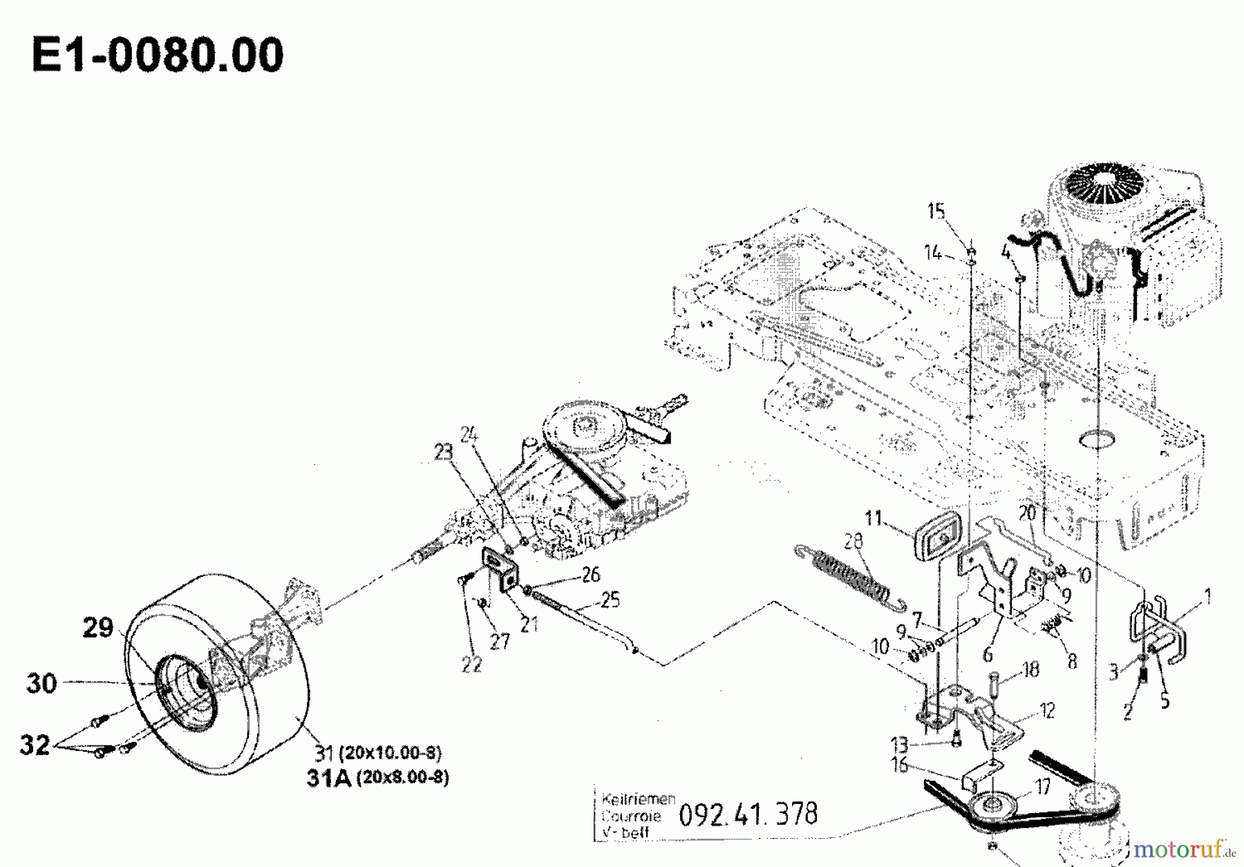  Gutbrod Tracteurs de pelouse 1114 AWS 00097.01  (1992) Roues arrières