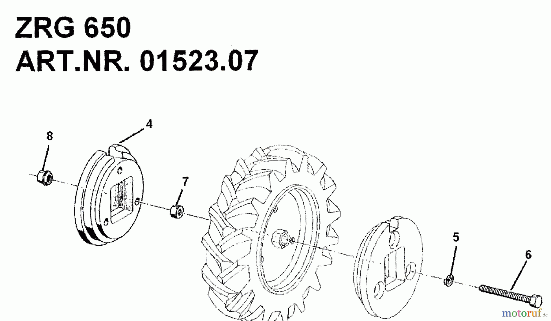  MTD Accèssoires Accèssoires motoculteur Poids de roues ZRG 650 pour 550-750 01523.07  (1992) Poids de roues