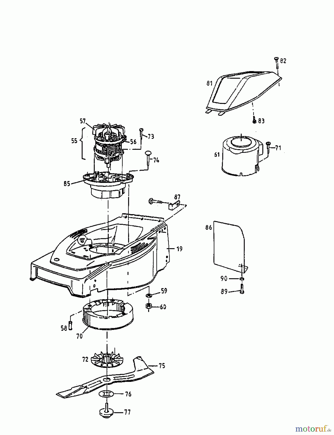  Gutbrod Tondeuse électrique HE 42 L 18A-L5F-604  (1998) Moteur électrique, Lame