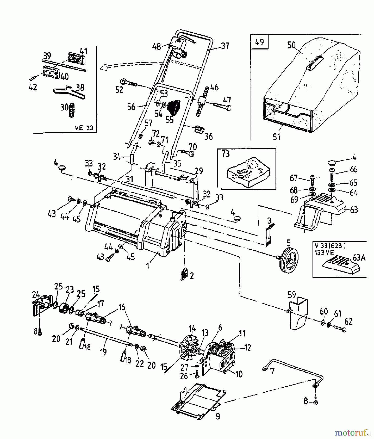  MTD Elektrovertikutierer V 33 16AEA0D-678  (1998) Grundgerät