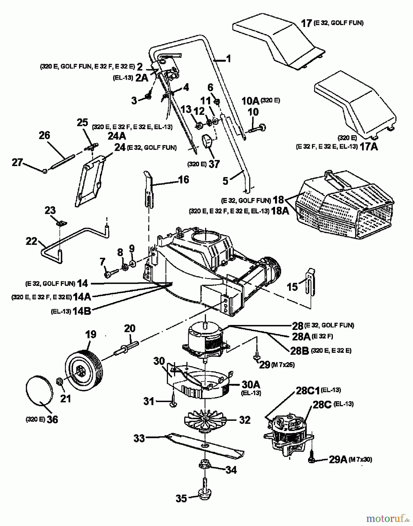  Raiffeisen Tondeuse électrique E 32 18A-A0A-628  (1998) Machine de base