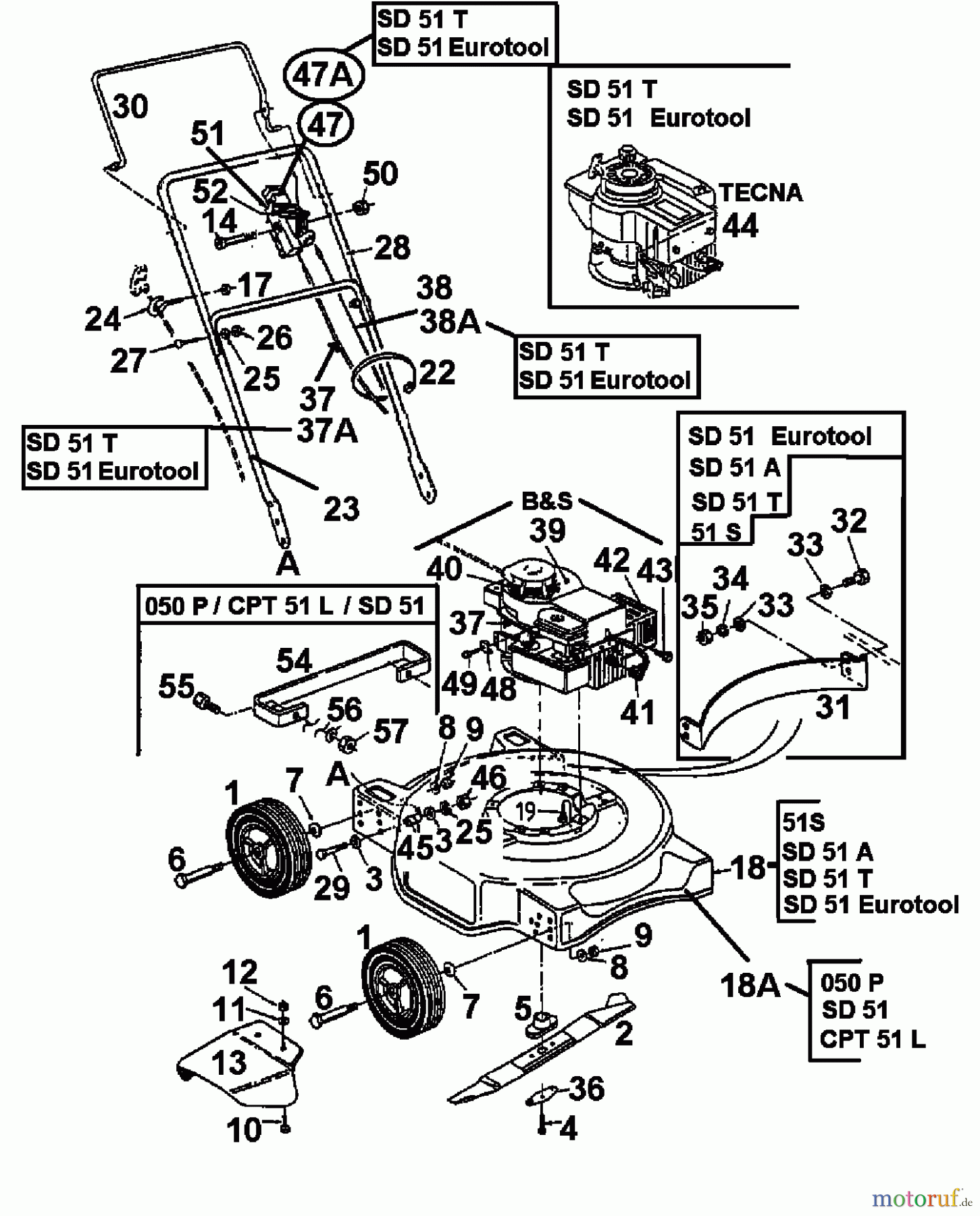  Central Park Petrol mower CPT 51 L 11A-050A641  (1998) Basic machine