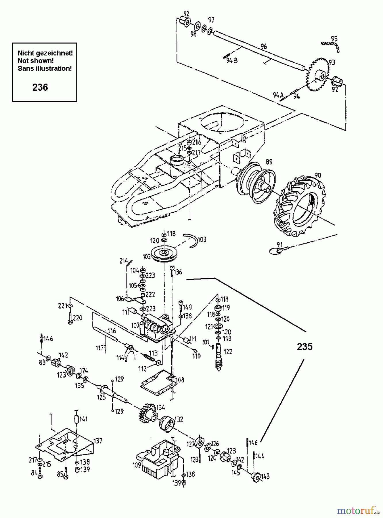  Gutbrod Motofaucheuse BM 710 17A-710-604  (2000) Boîte de vitesse, Roues