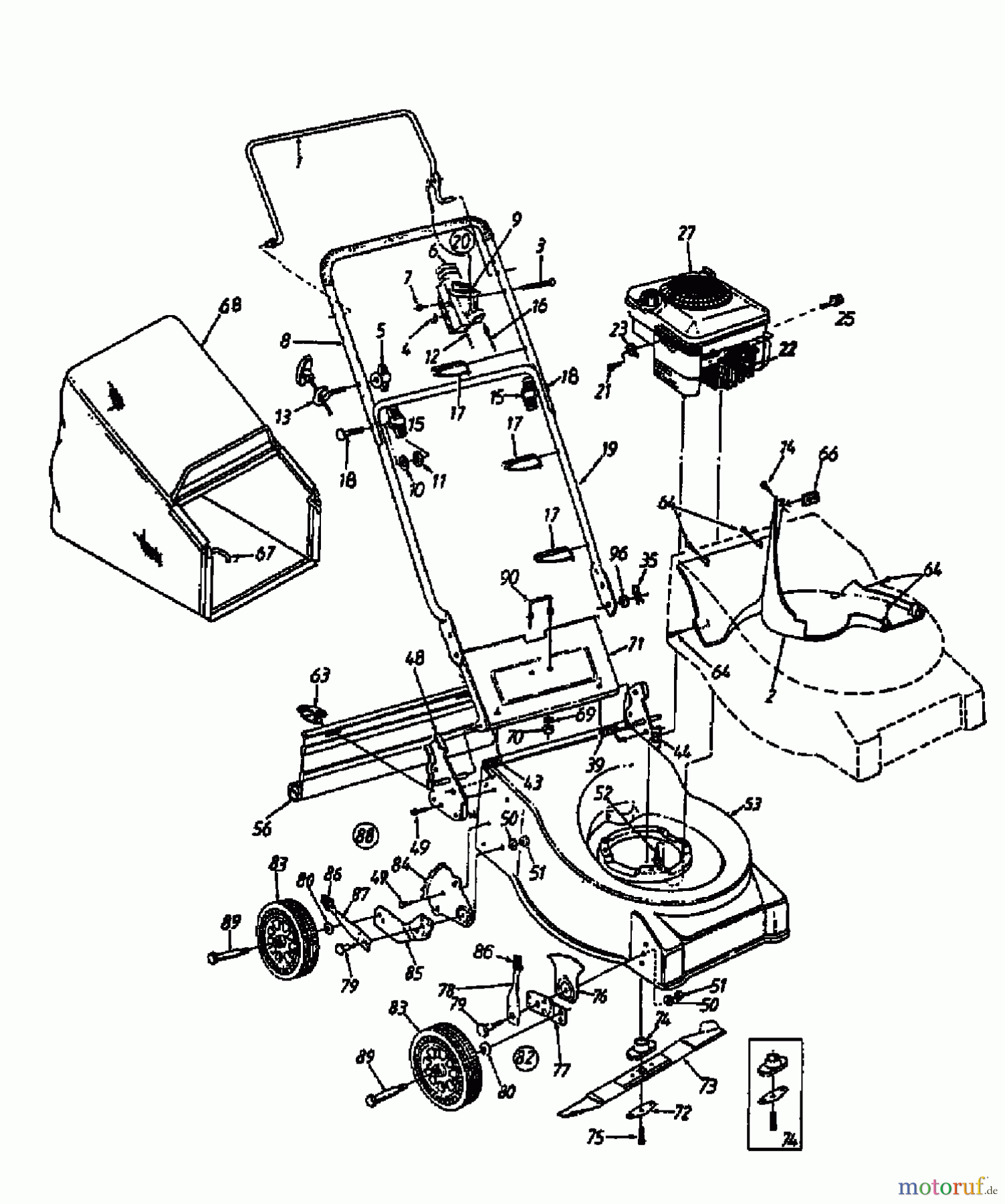  MTD Petrol mower GE 46 E 11A-660A678  (1998) Basic machine