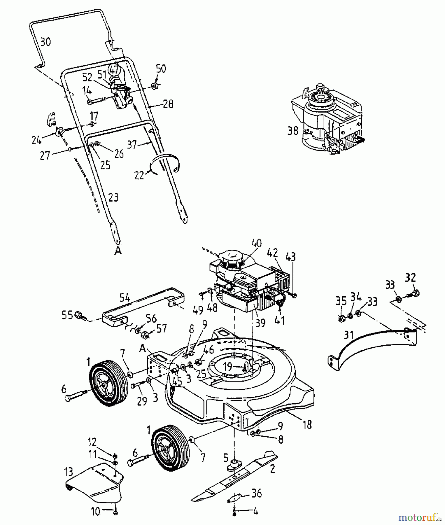  MTD Motormäher 050 P 11B-050A678  (1999) Grundgerät