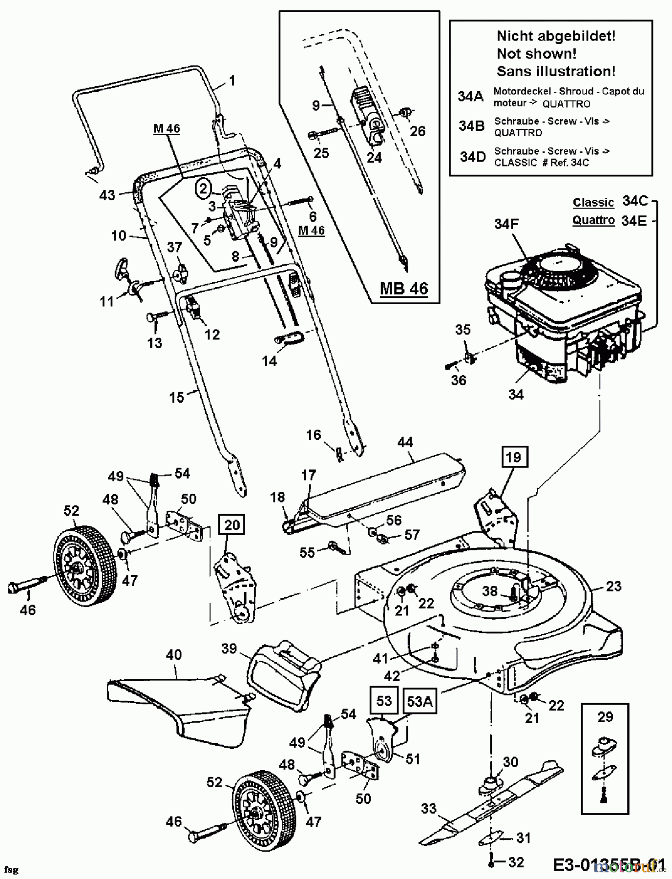  MTD Motormäher M 46 11A-704A678  (2000) Grundgerät