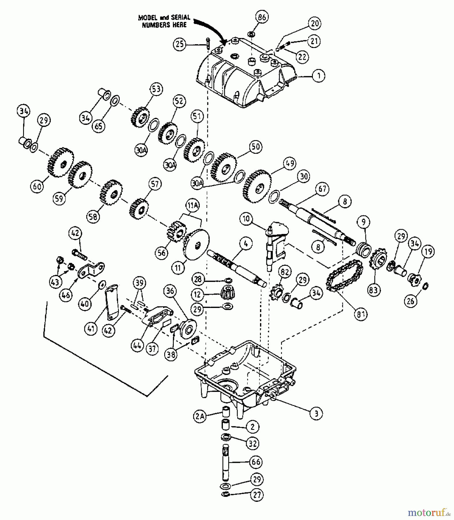  MTD Tracteurs de pelouse F 125 13A-552-678  (1998) Boîte de vitesse