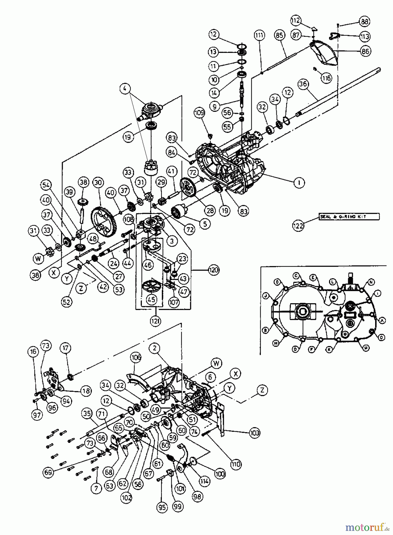  MTD Tracteurs de pelouse H 150 B 13BP418F678  (2003) Boîte de vitesse hydrostatique