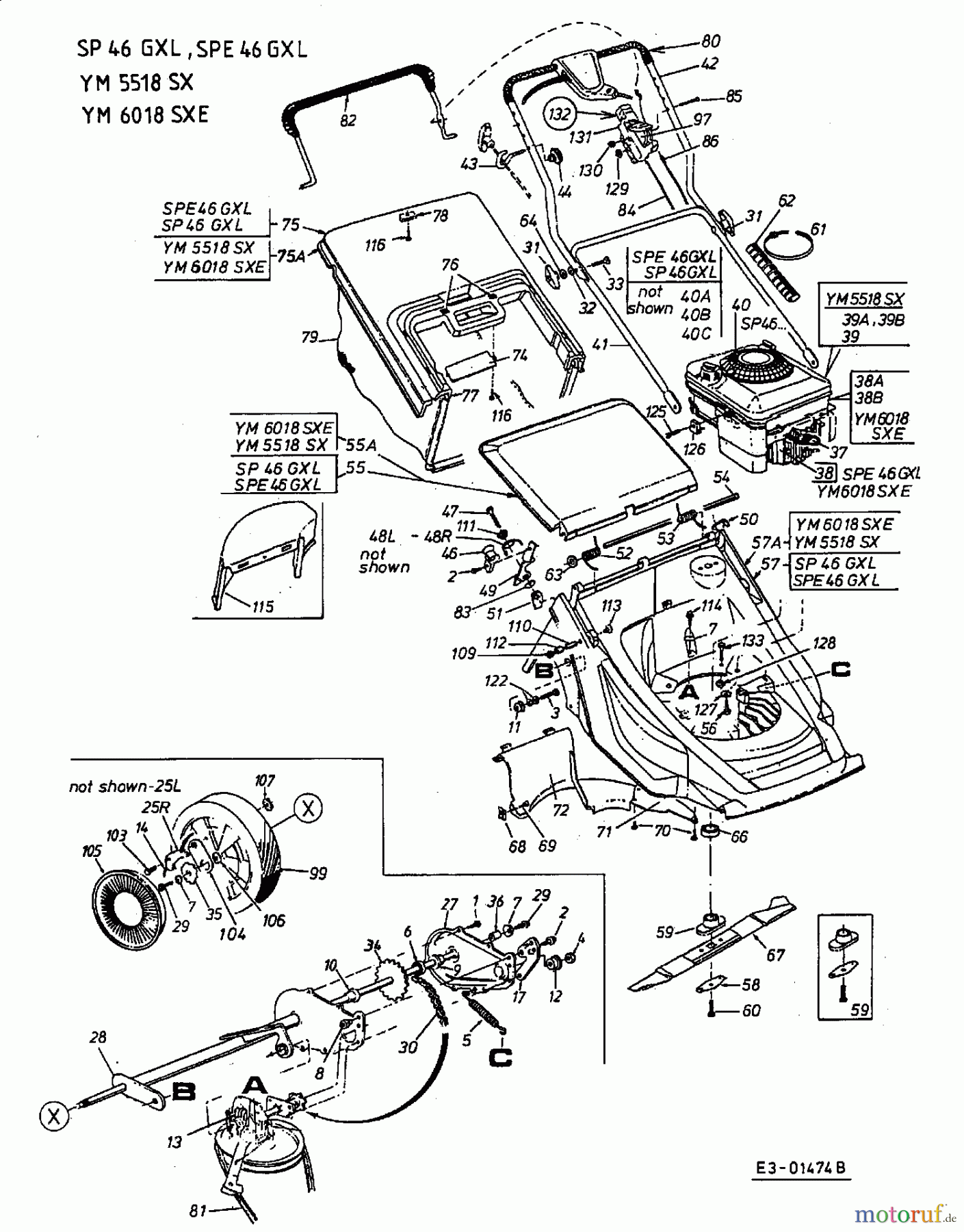  MTD Motormäher mit Antrieb SPE 46 GXL 12AEX78K678  (2002) Grundgerät