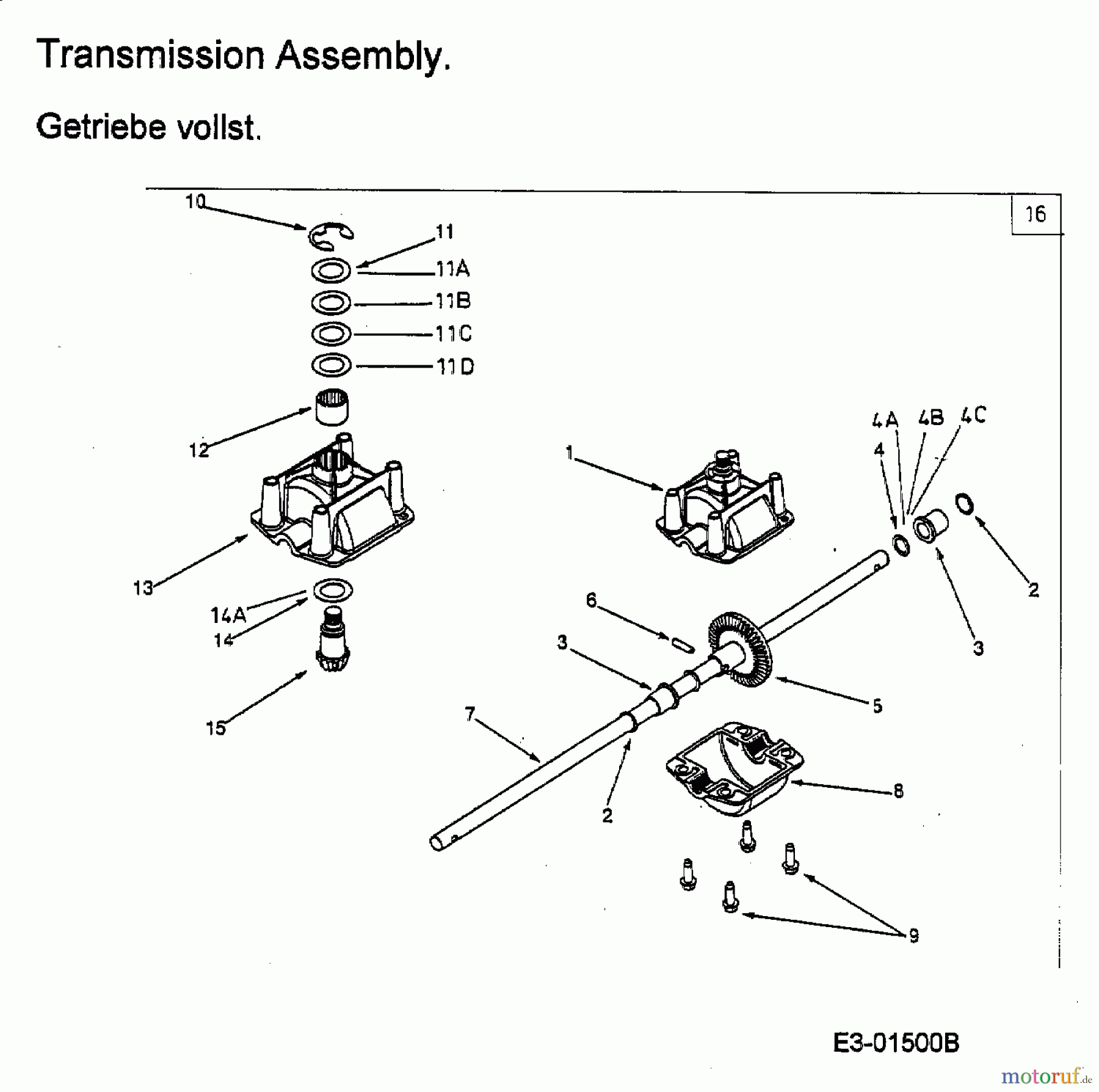  MTD Tondeuse thermique tractée SP 56 G 12A-264A678  (2002) Boîte de vitesse