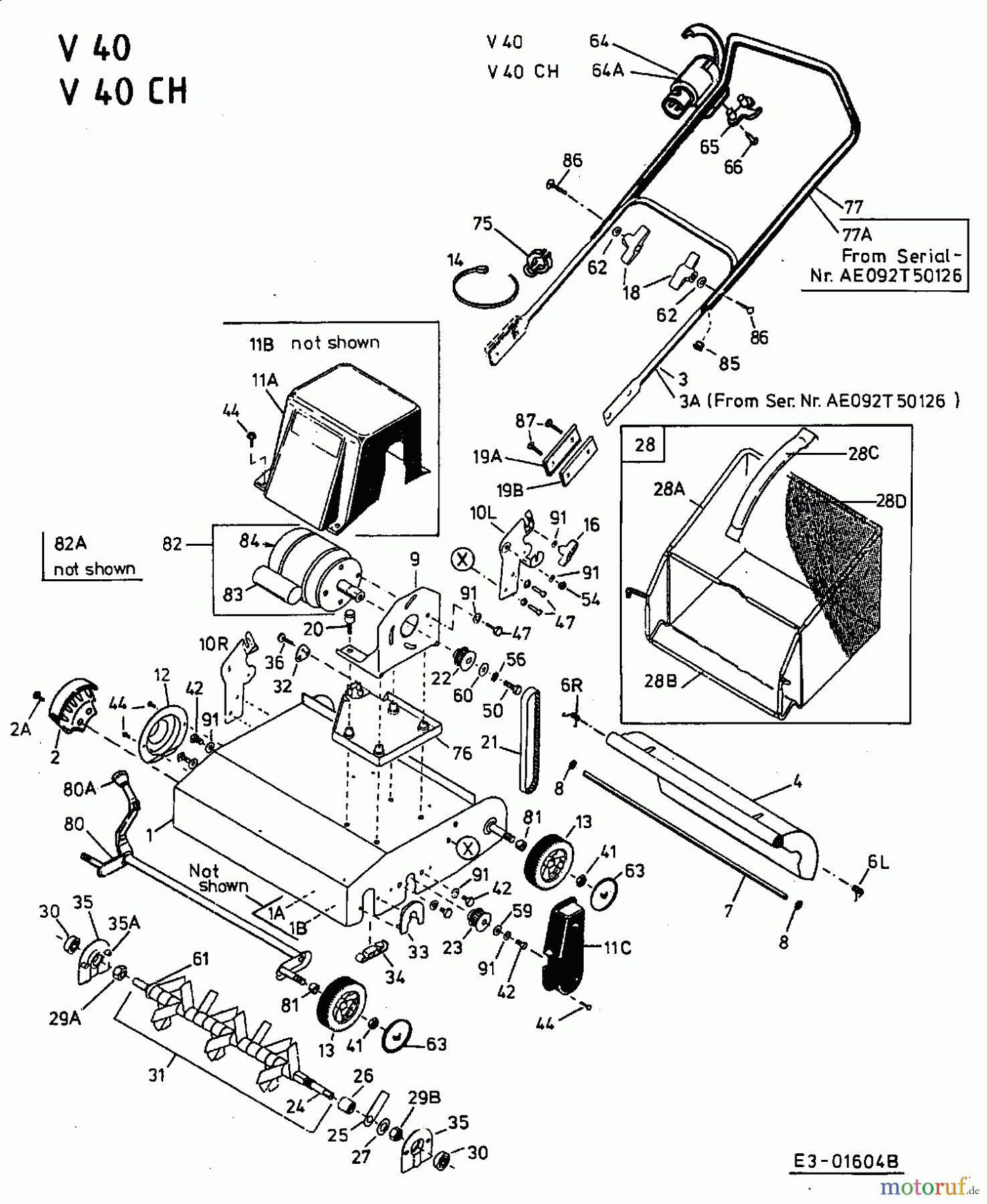  MTD Elektrovertikutierer V 40 16AEM0G-664  (2002) Grundgerät
